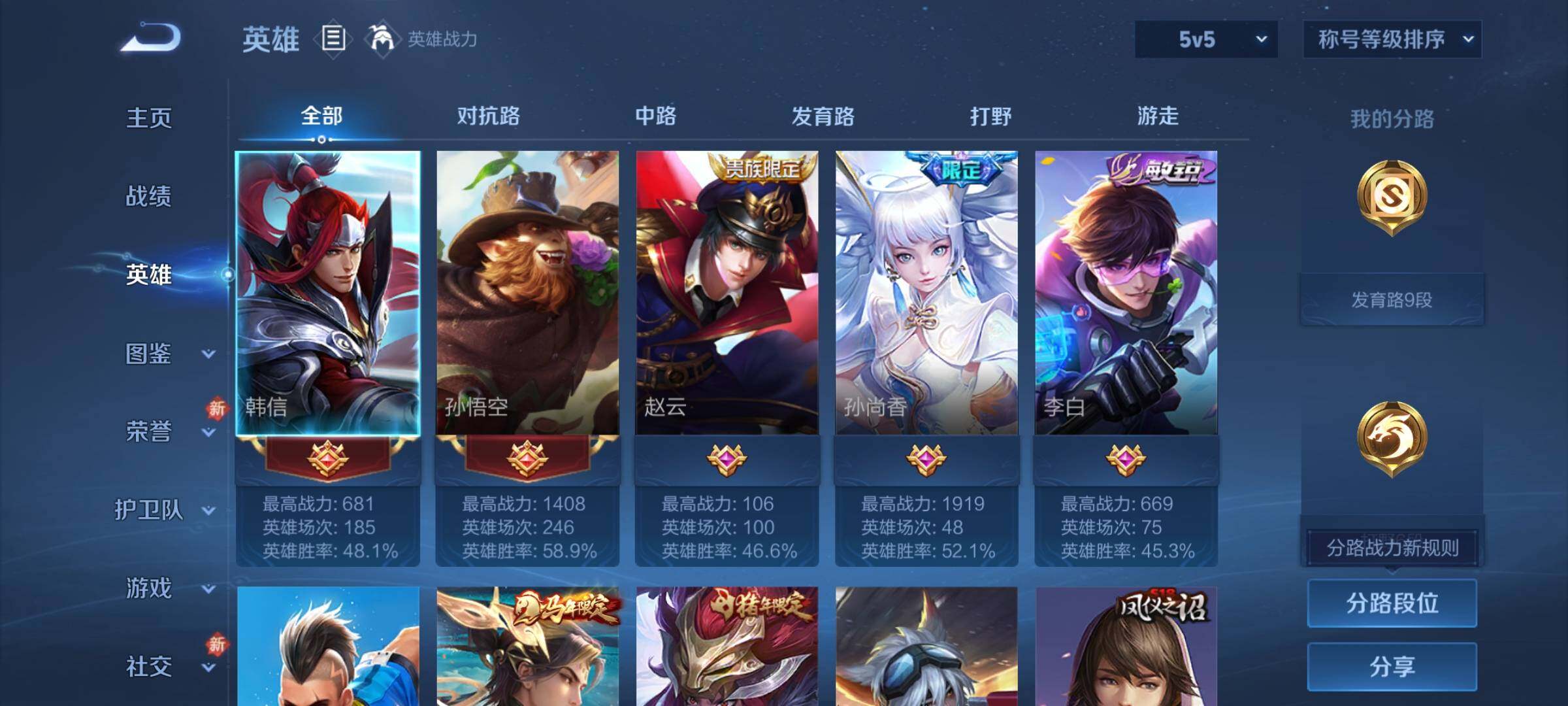 WZLX4254534王者荣耀账号详情图3