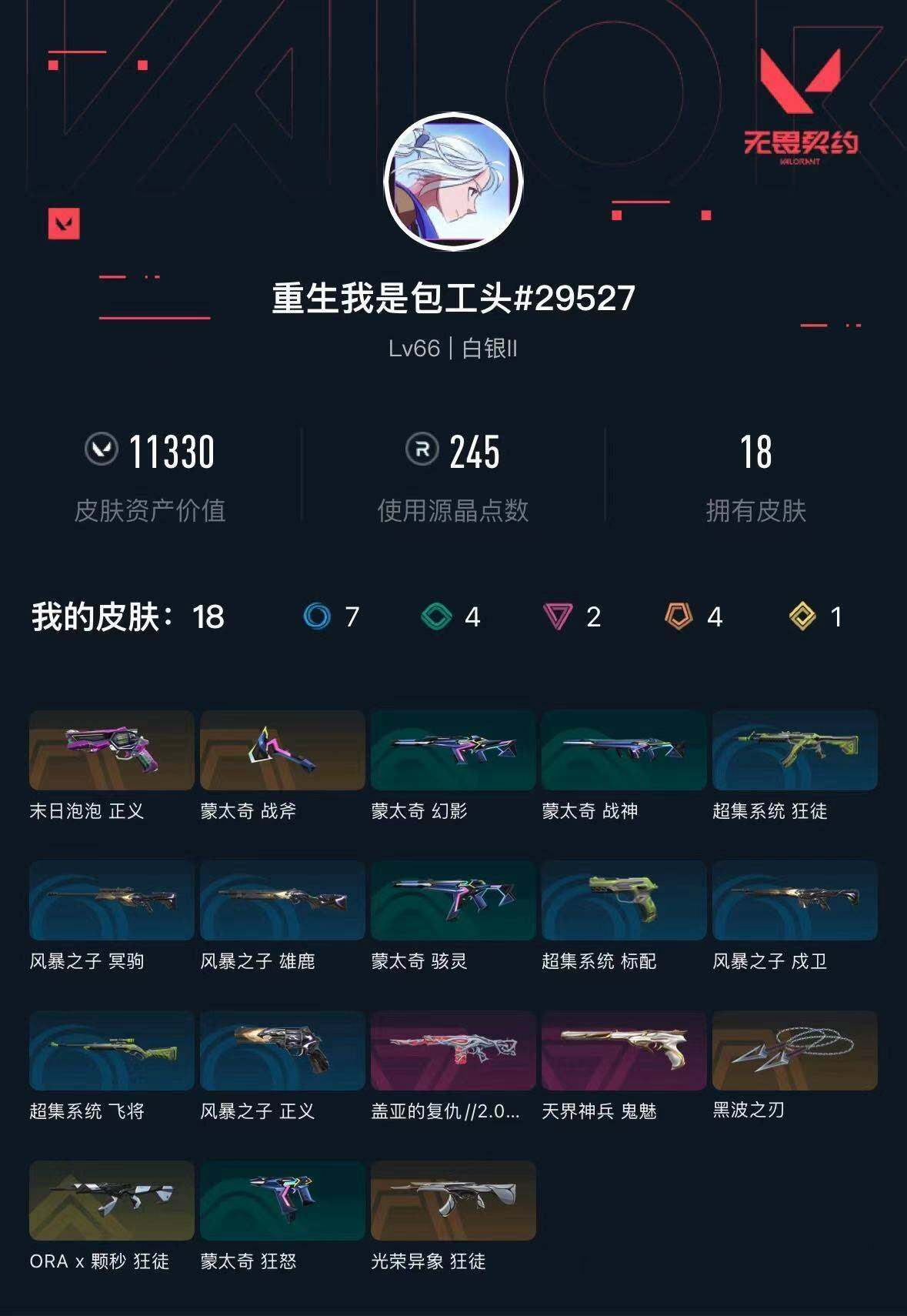 WWQXL423924无畏契约账号详情图3