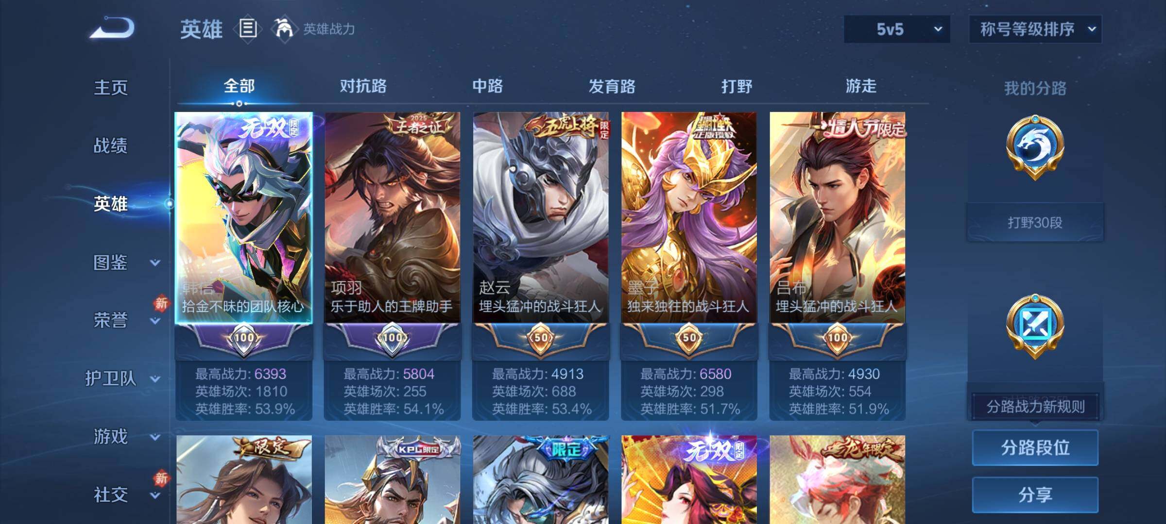 WZLX4260091王者荣耀账号详情图3