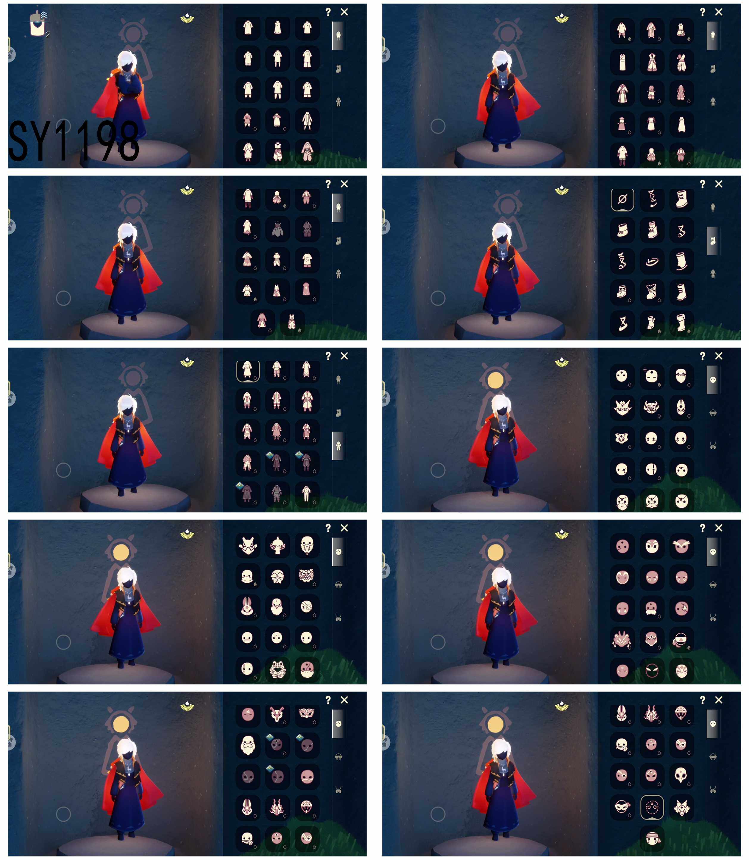 光遇账号华为渠道服6季12翼蝙蝠斗巫师帽欧若拉之翼武士裤夜行季青鸟季
【毕业物品】棕熊面具，绒毛斗篷，五塑彩带斗，五塑彩羽发，九色鹿飞天斗篷，九色鹿丝带裤，九色鹿丸子头，光之子试衣，设计师长袍，白色高脚钢琴，蓝色燕尾