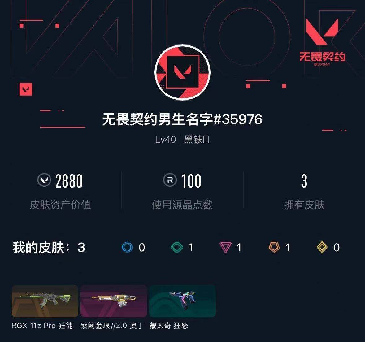 WWQXL424642无畏契约账号详情图3