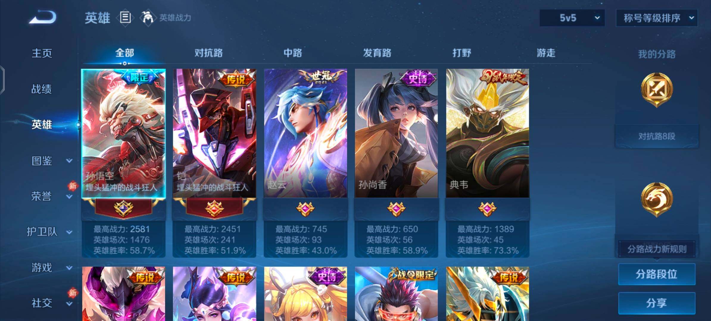 WZLX4271225王者荣耀账号详情图3