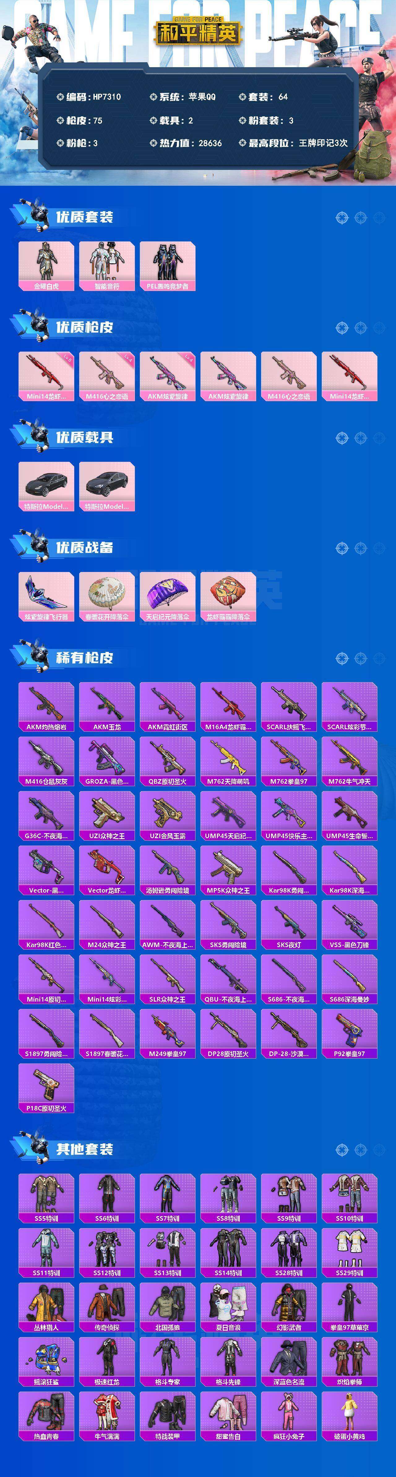 HPQM4160769和平精英账号详情图7
