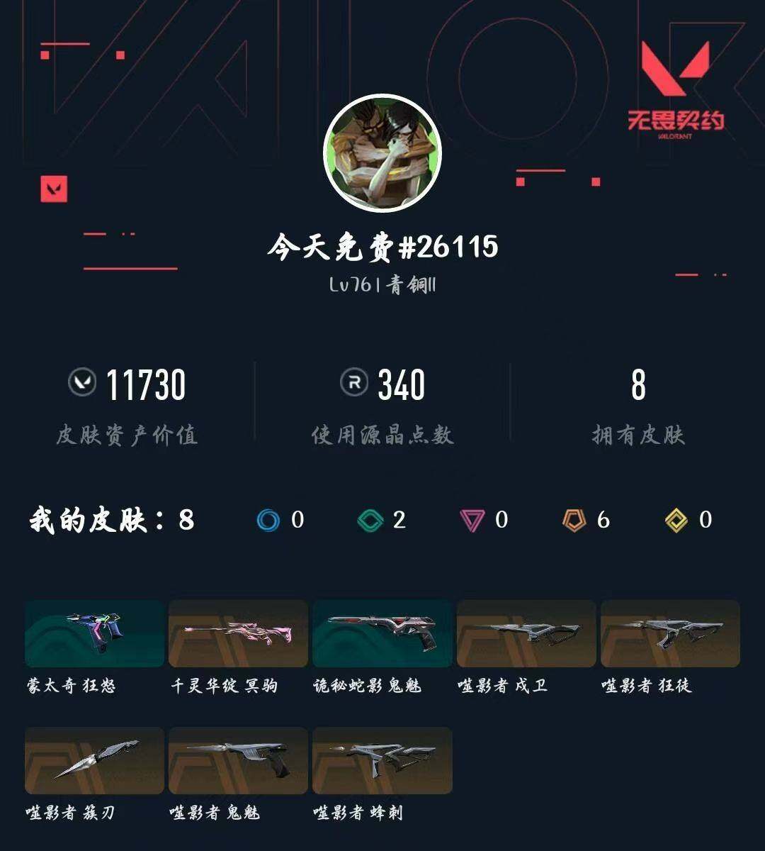 WWQXL425416无畏契约账号详情图3