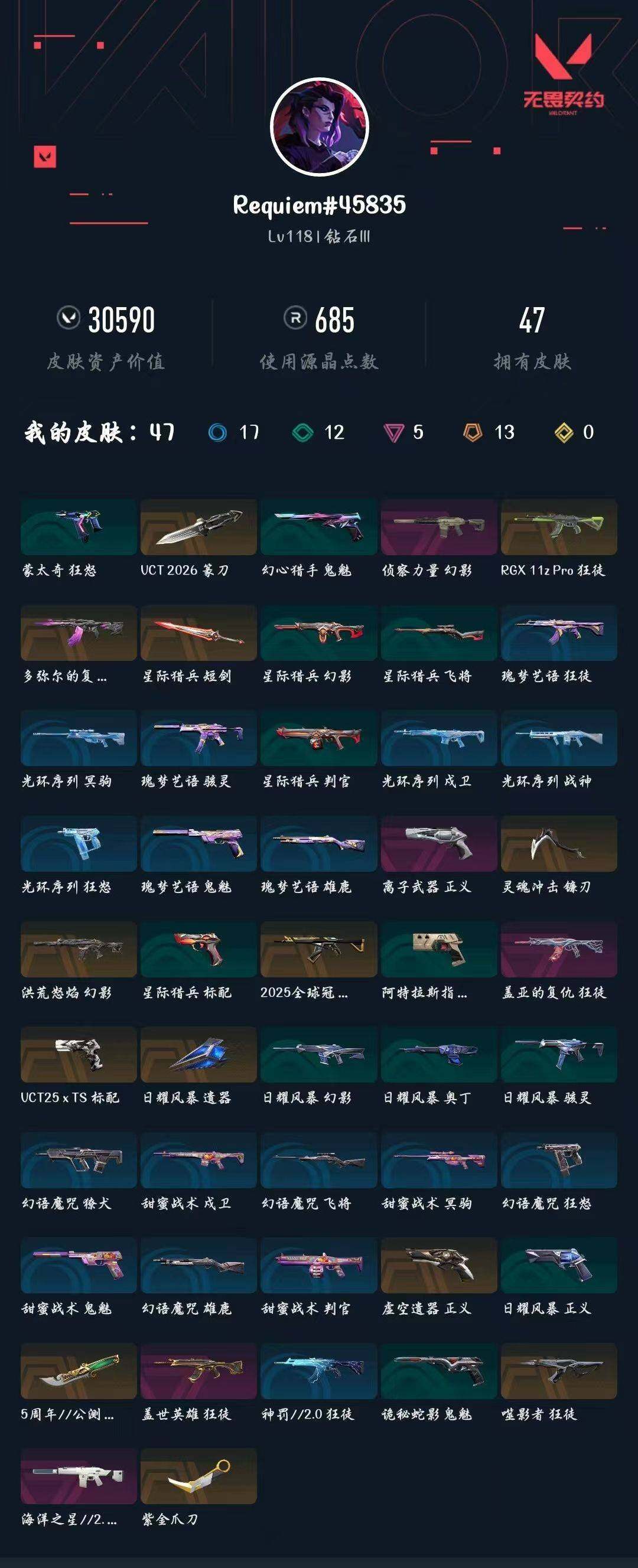 WWQXL425780无畏契约账号详情图3