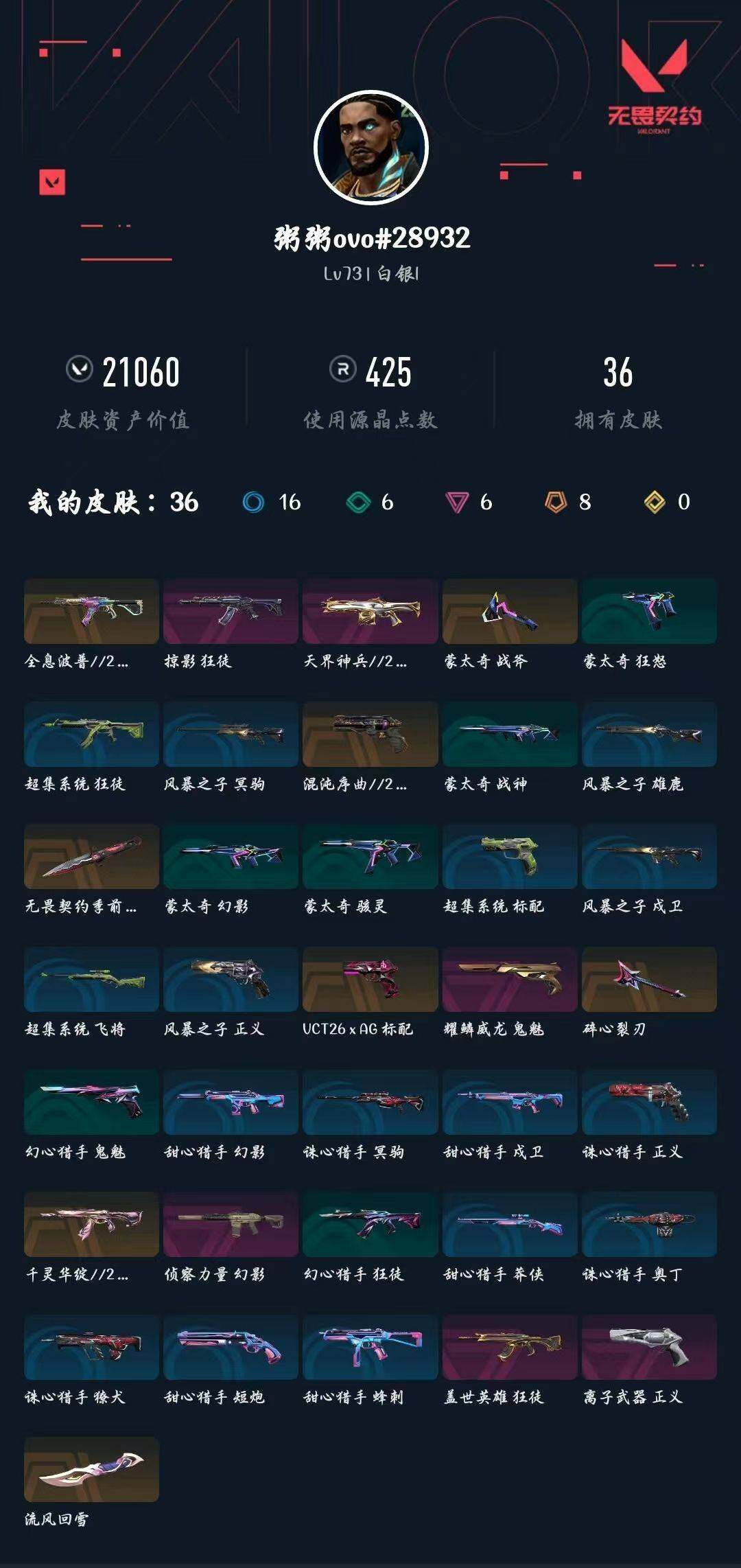 WWQXL426177无畏契约账号详情图3