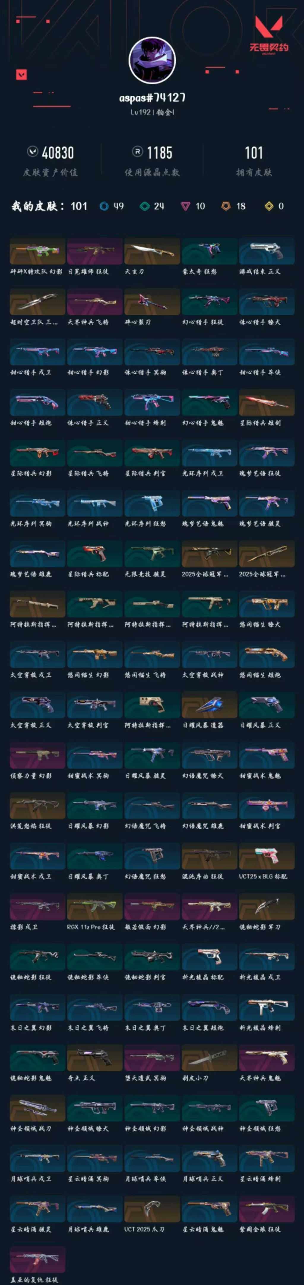 WWQXL426184无畏契约账号详情图5