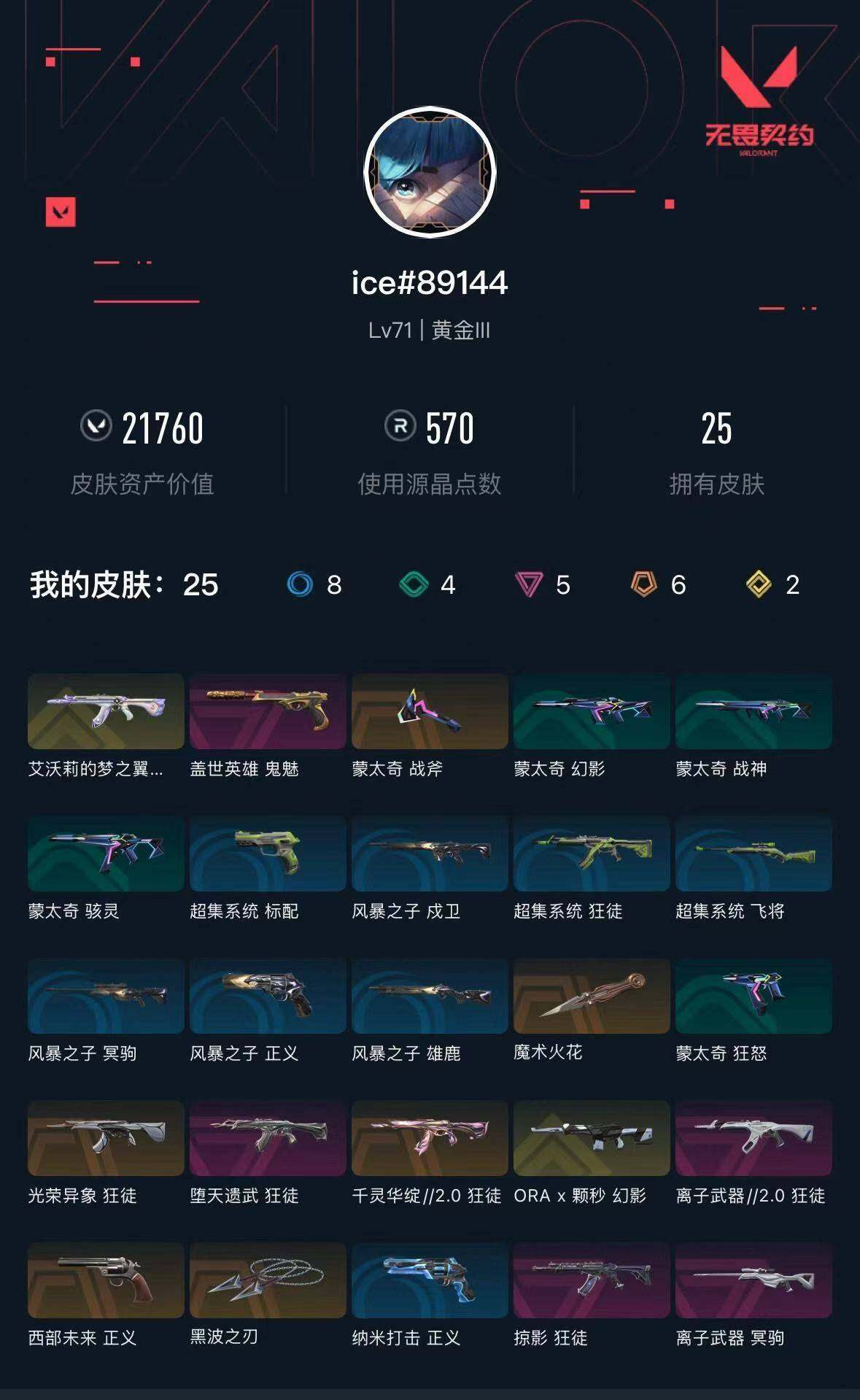 WWQXL426325无畏契约账号详情图3