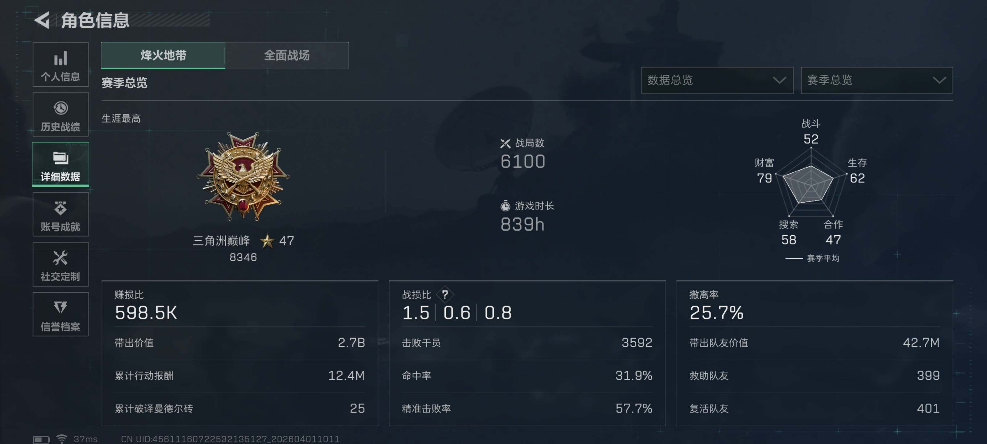 SJZQM486101三角洲行动账号详情图8