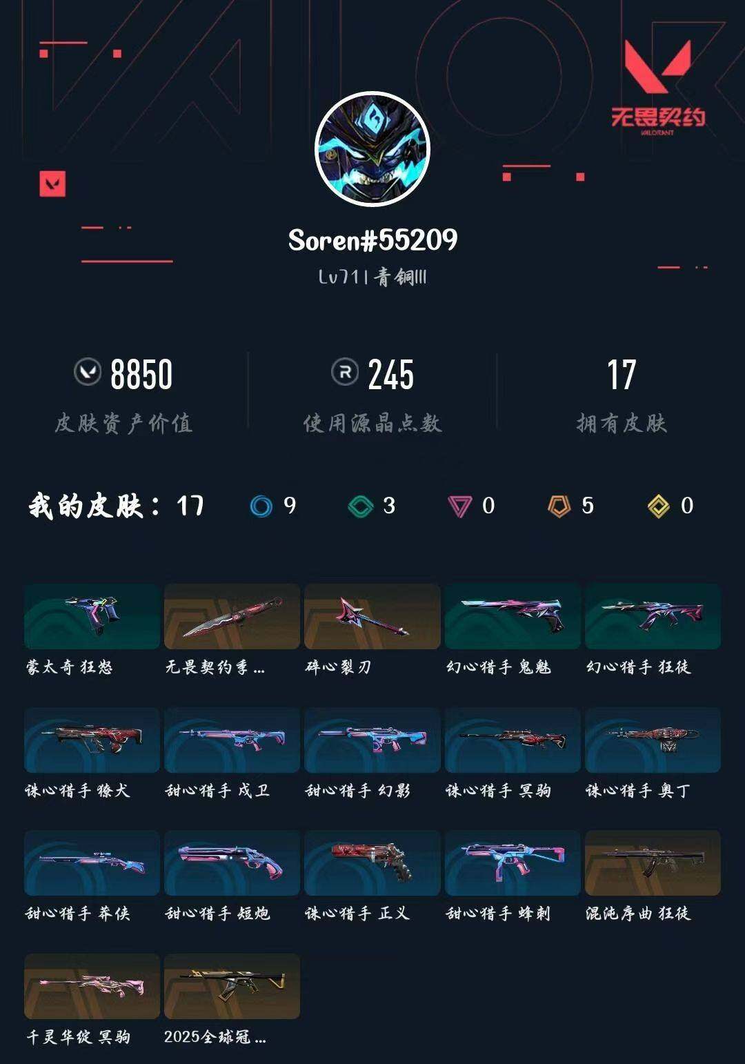 WWQXL426622无畏契约账号详情图3