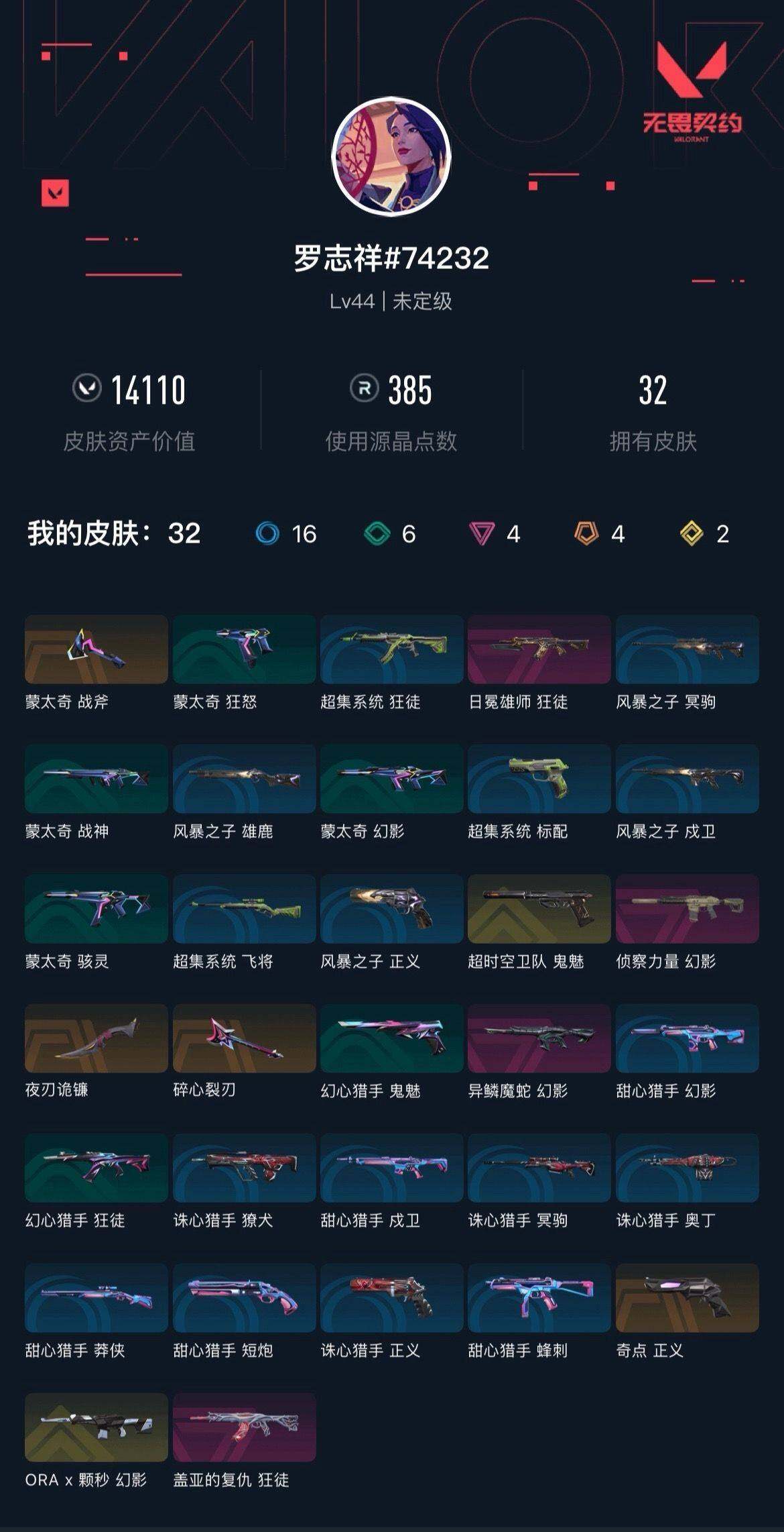 WWQXL426655无畏契约账号详情图3