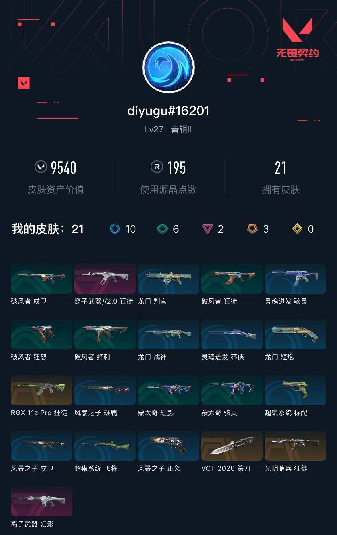 WWQXL426703无畏契约账号详情图3