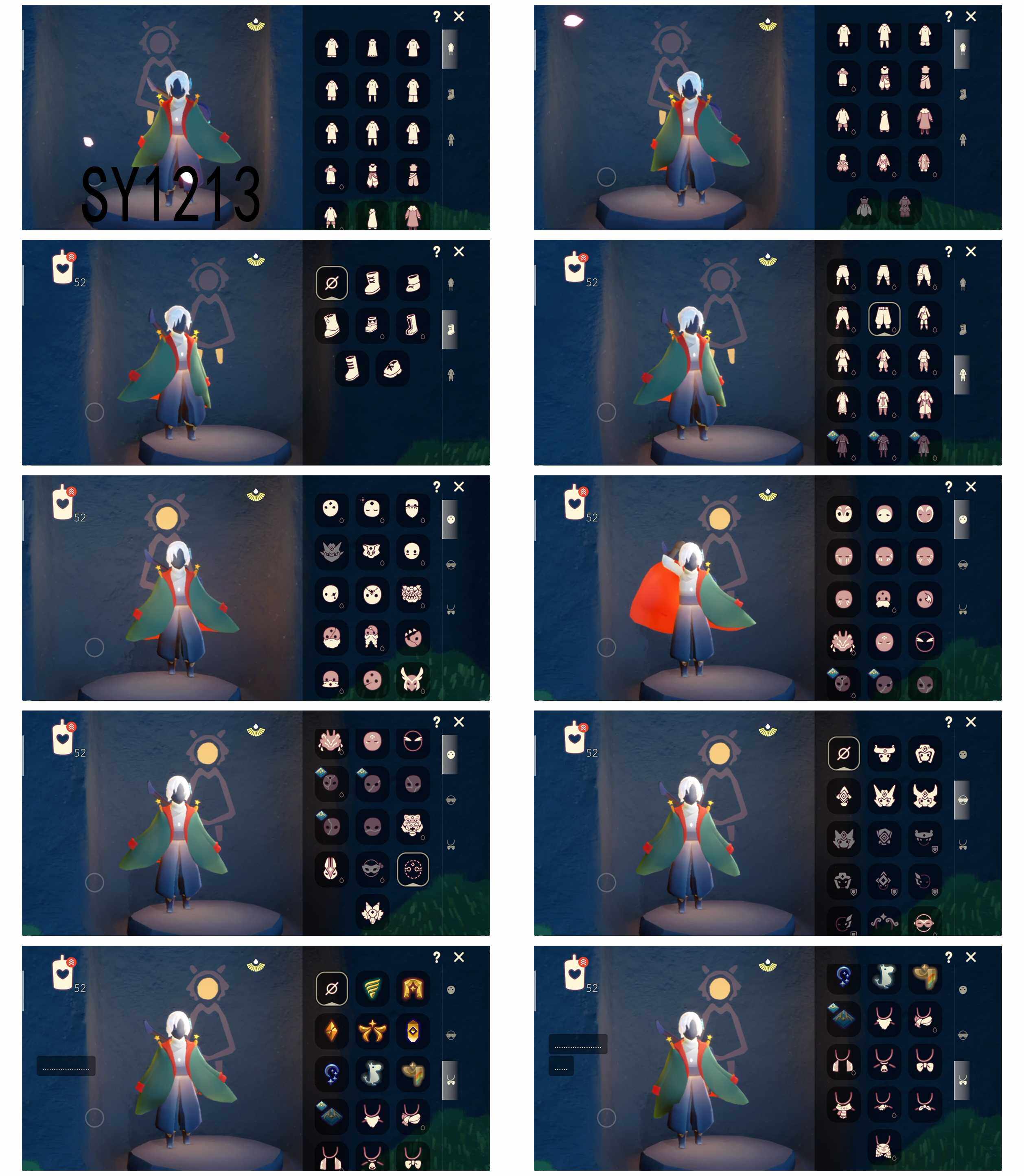 光遇账号安卓官服4季11翼蝙蝠斗透明蜘蛛斗白雪斗篷樱花发型逍遥发型武士裤背带裤搓澡巾花环长发
【热门复刻】红吉他，樱花发型，逍遥发型，绿芽，武士裤，虚荣，正太头，猫猫头，背带裤，搓澡巾，花环长发，红耳机，箬笠，平顶