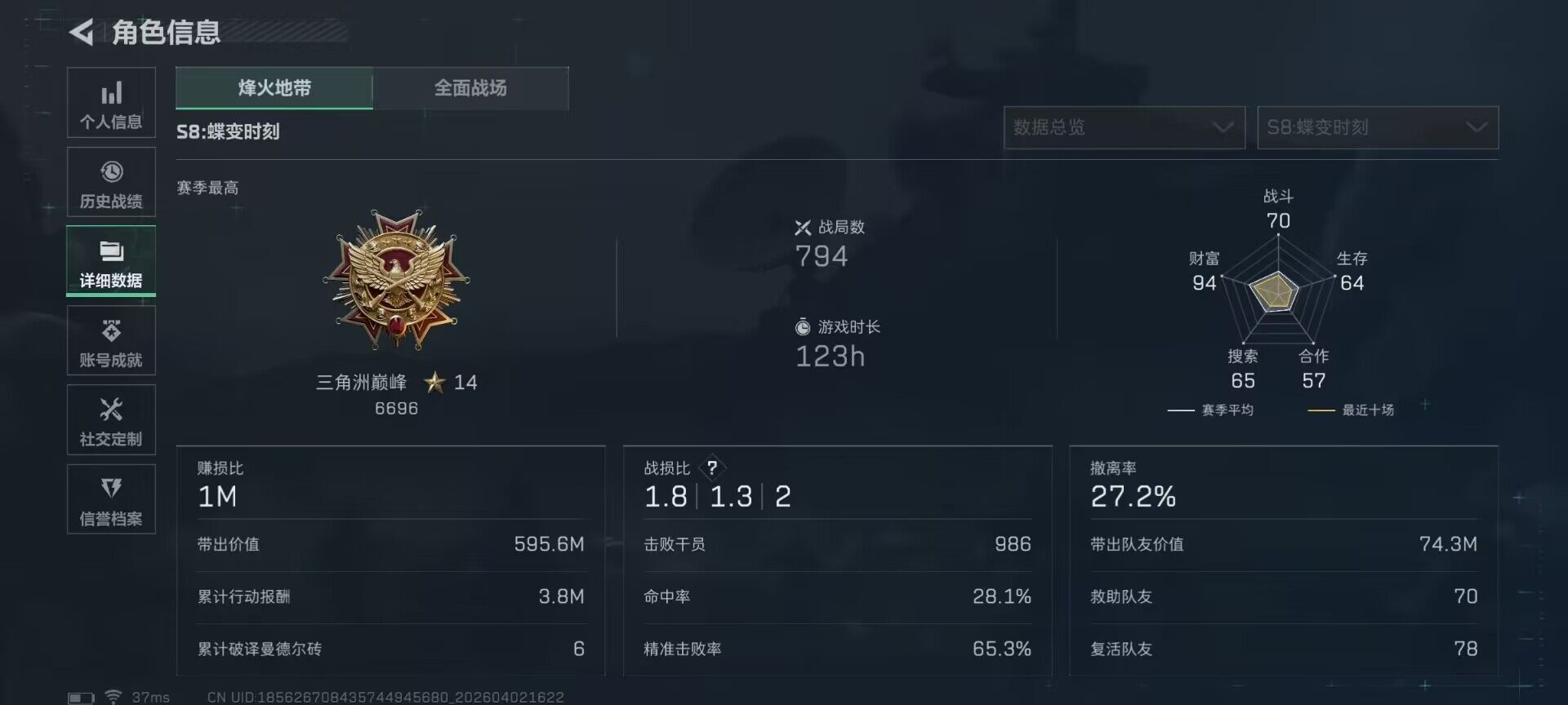 SJZQM487272三角洲行动账号详情图10