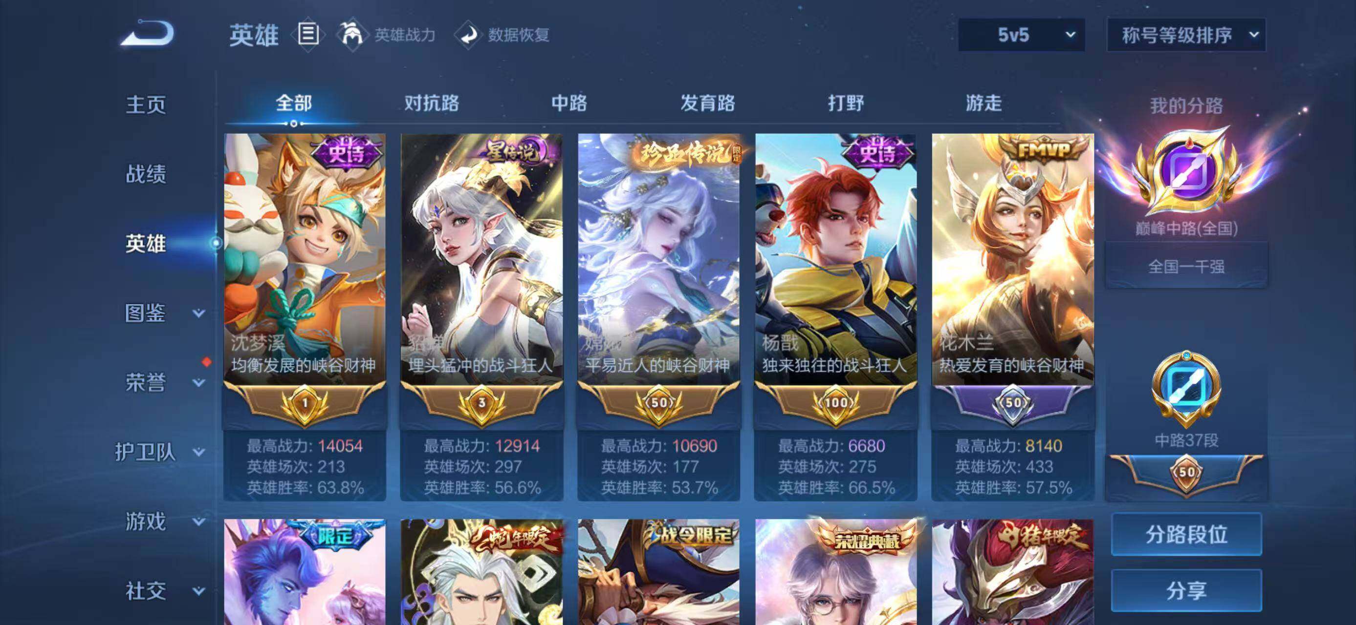 王者荣耀账号苹果QQV10 金标省1沈梦西1.4W战力 金标省3貂蝉1.29W战力 V10-最强王者段位-129英雄-5