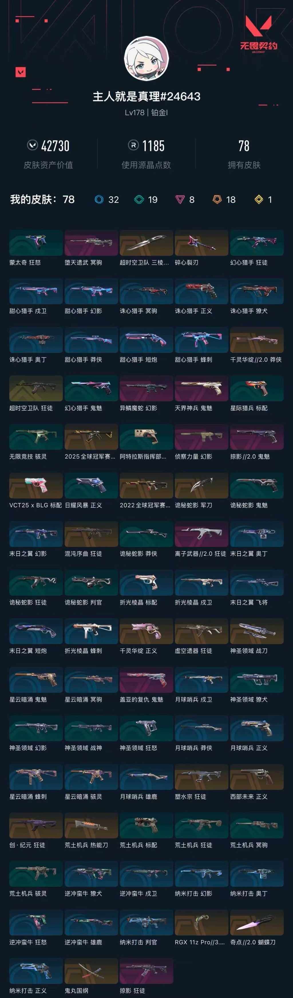 WWQXL427506无畏契约账号详情图5