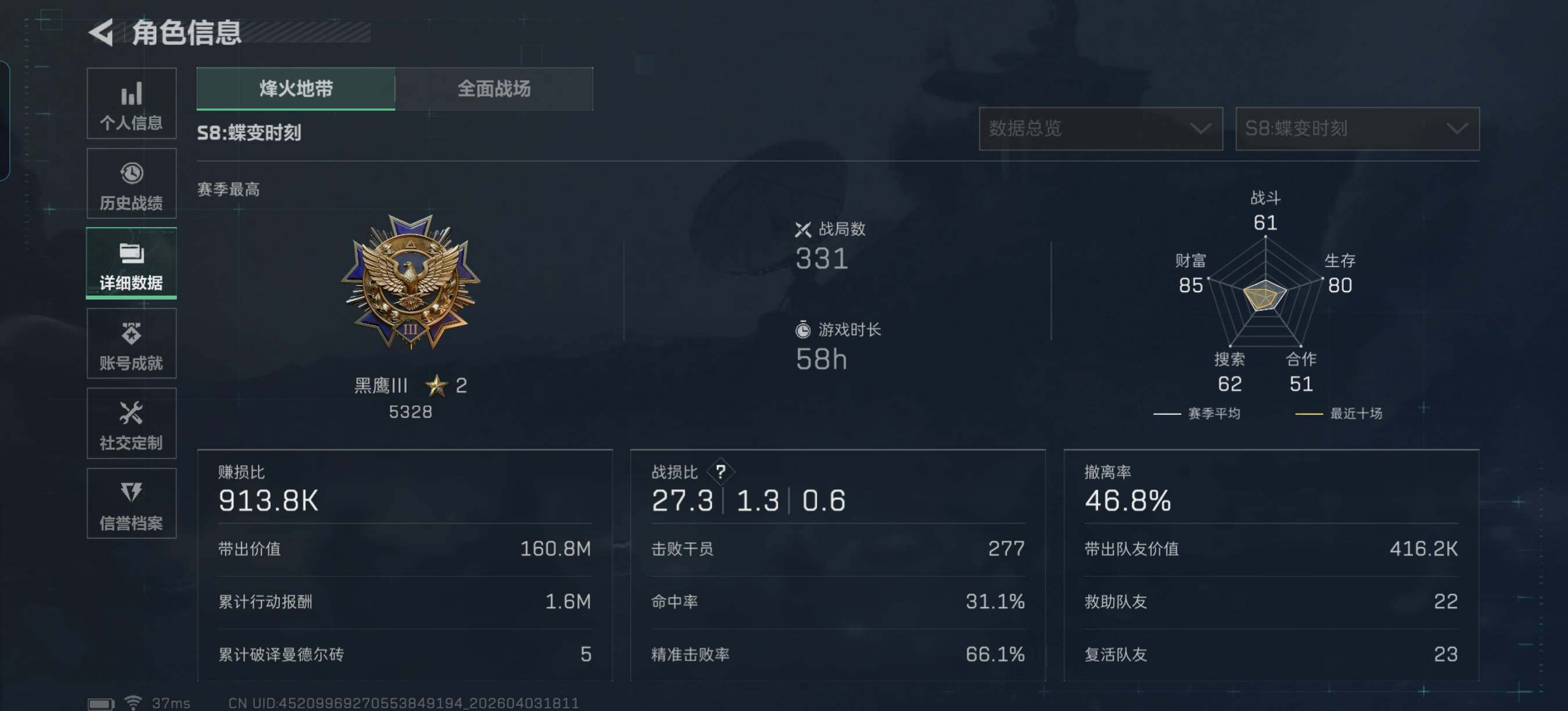 SJZEY488079三角洲行动账号详情图4