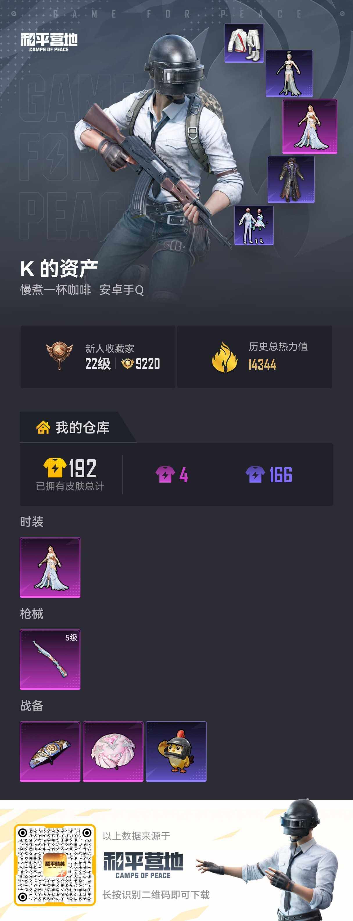 王者荣耀账号安卓QQ和平和平连体号 V6-尊贵铂金III段位-123英雄-148皮肤-10传说-48史诗
【传说皮肤】：