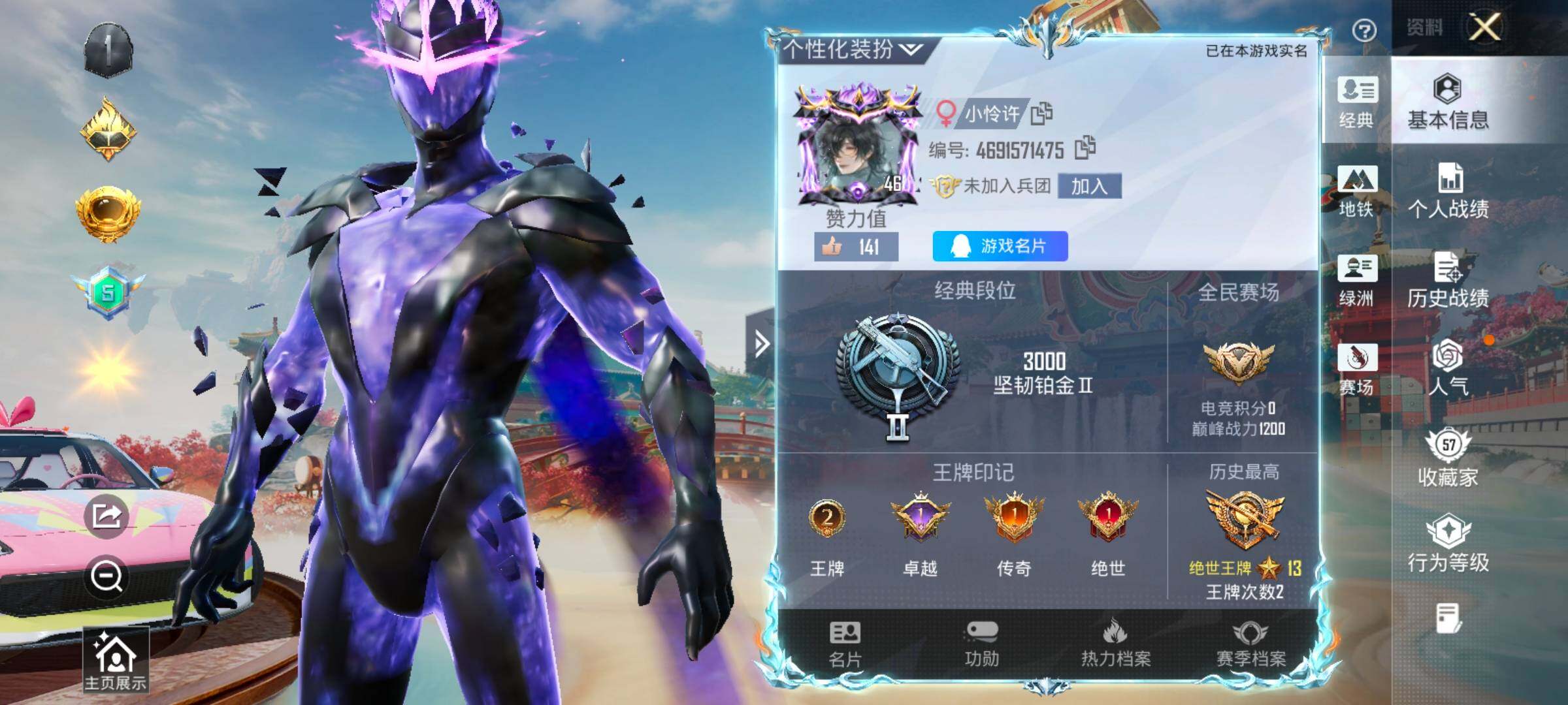 HPLX4162666和平精英账号详情图2