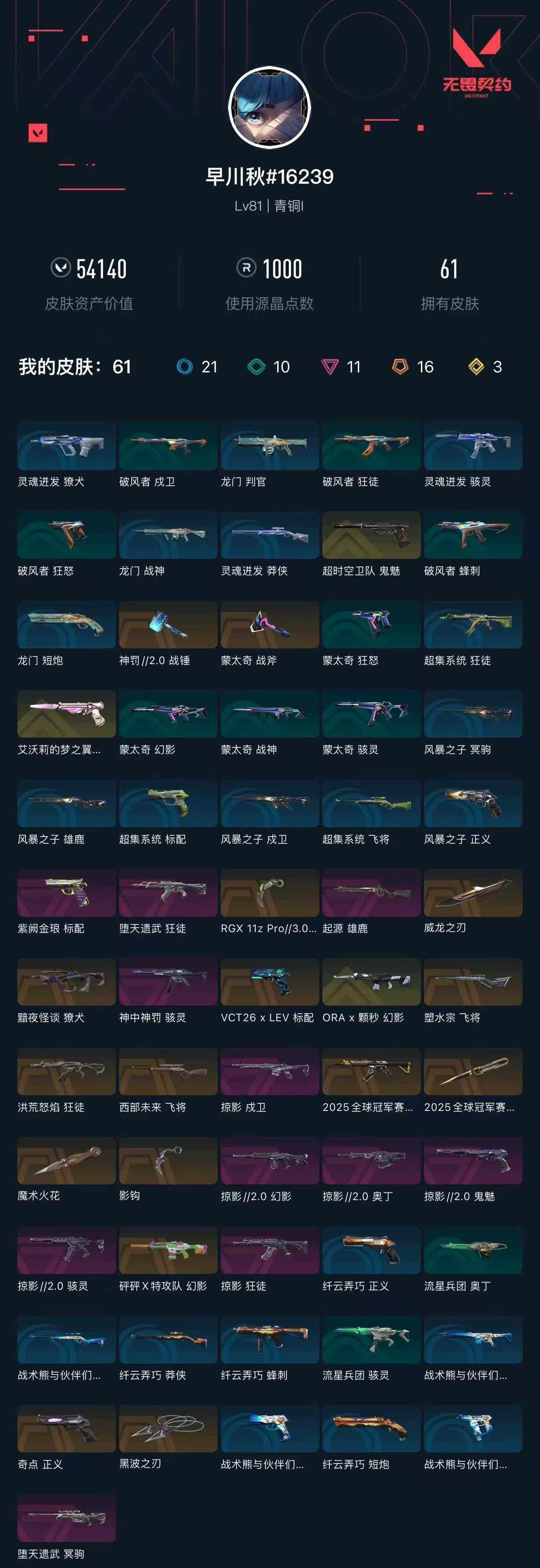 WWQXL428586无畏契约账号详情图5