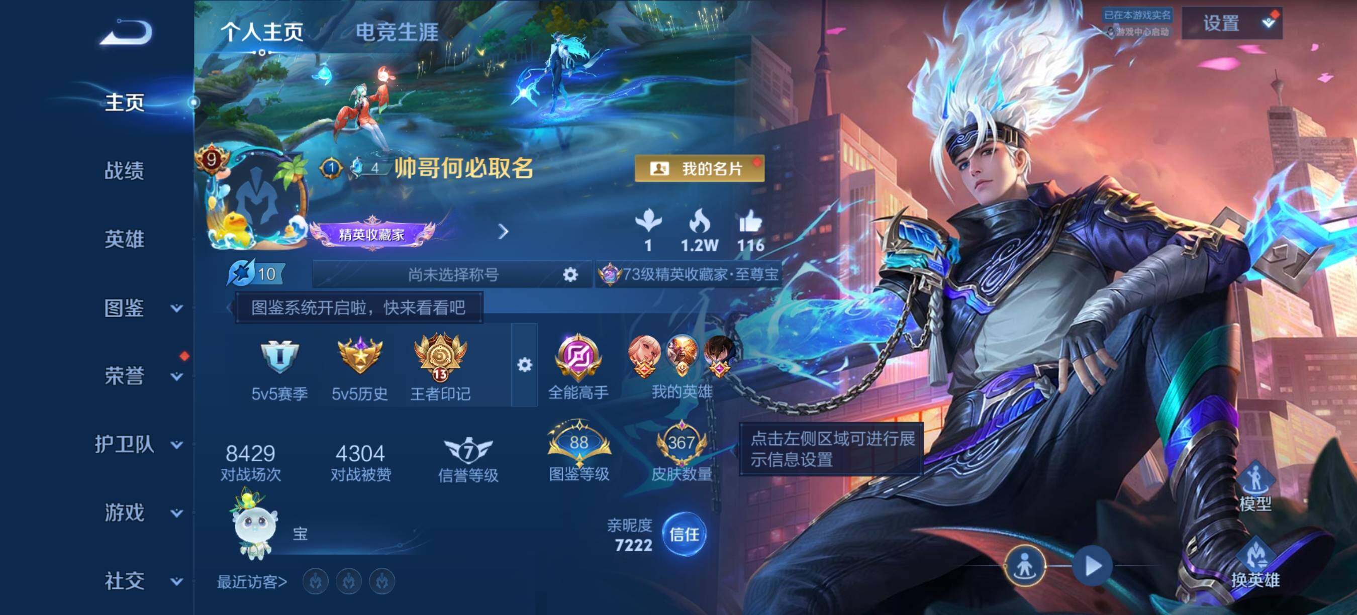 王者荣耀账号安卓QQ安卓Q-V9-尊贵铂金I段位-128英雄-367皮肤-3典藏皮肤-2珍品传说-36传说-105史诗
