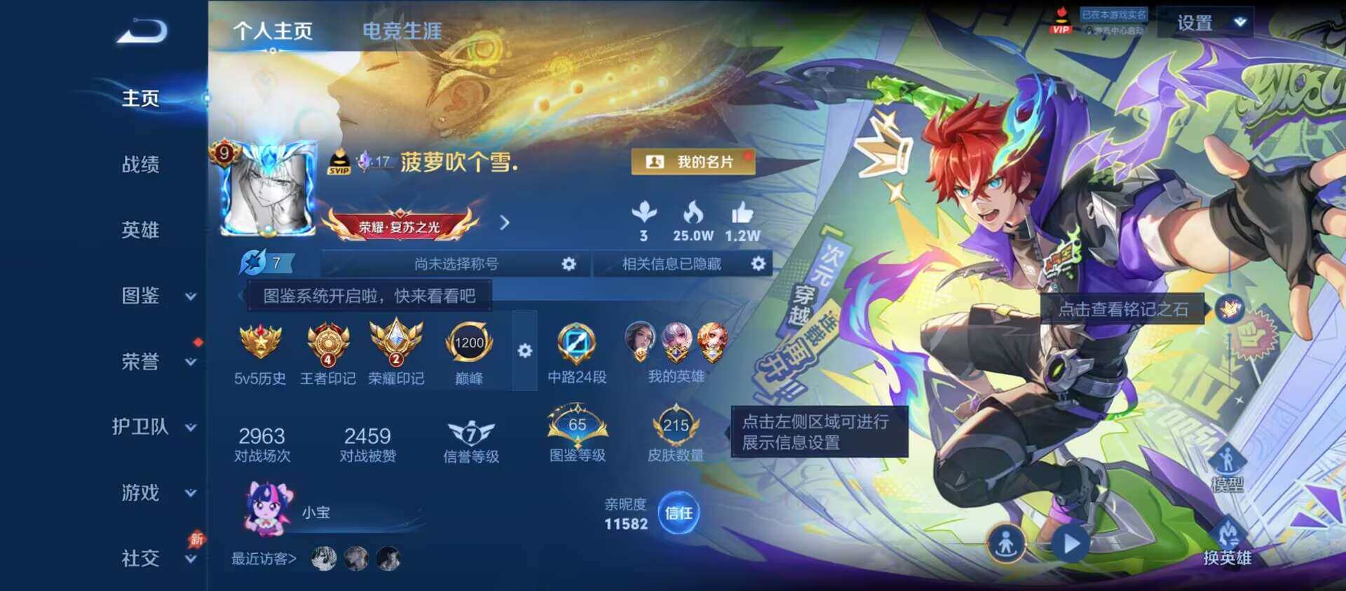 王者荣耀账号安卓QQ安卓Q-V9-至尊星耀III段位-125英雄-215皮肤-2典藏皮肤-3无双-3珍品传说-35传说-