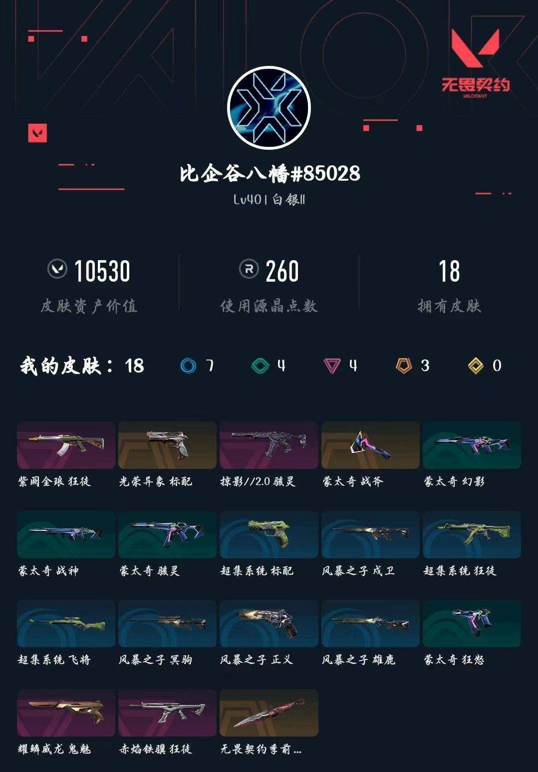 WWQXL428983无畏契约账号详情图3