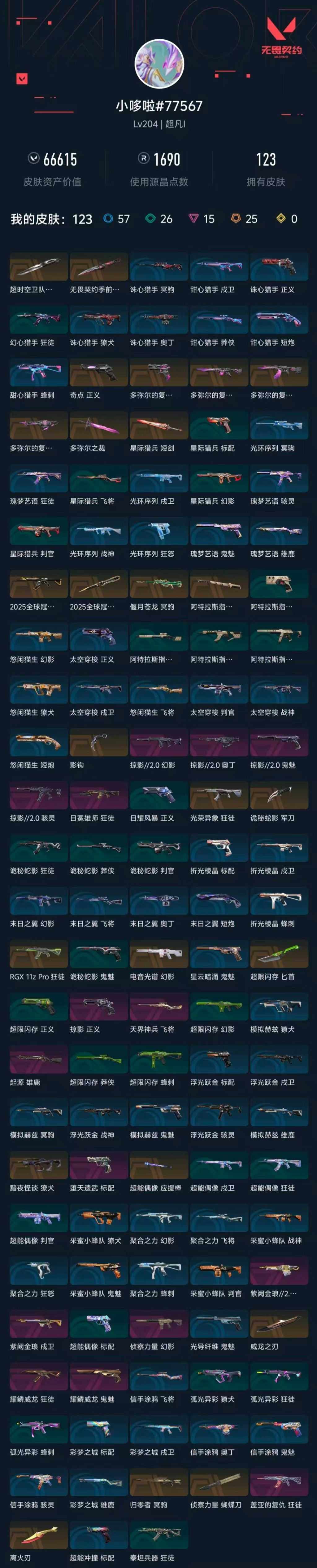 WWQXL429007无畏契约账号详情图6