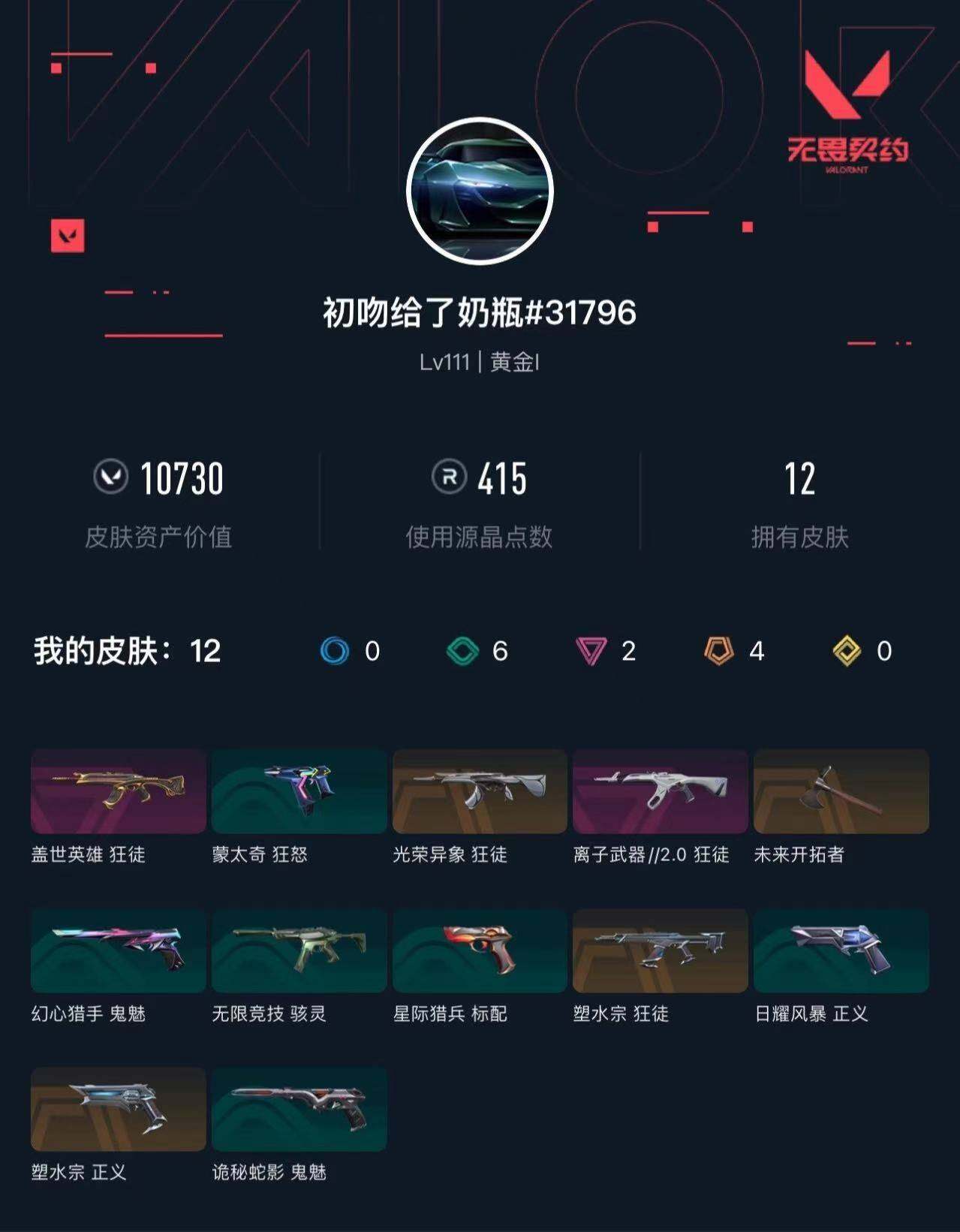 WWQXL429103无畏契约账号详情图3