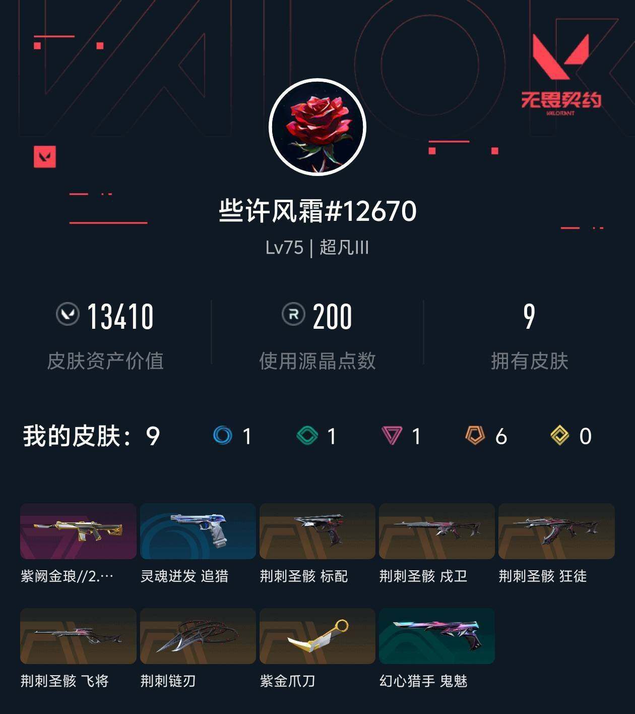 WWQXL429162无畏契约账号详情图3