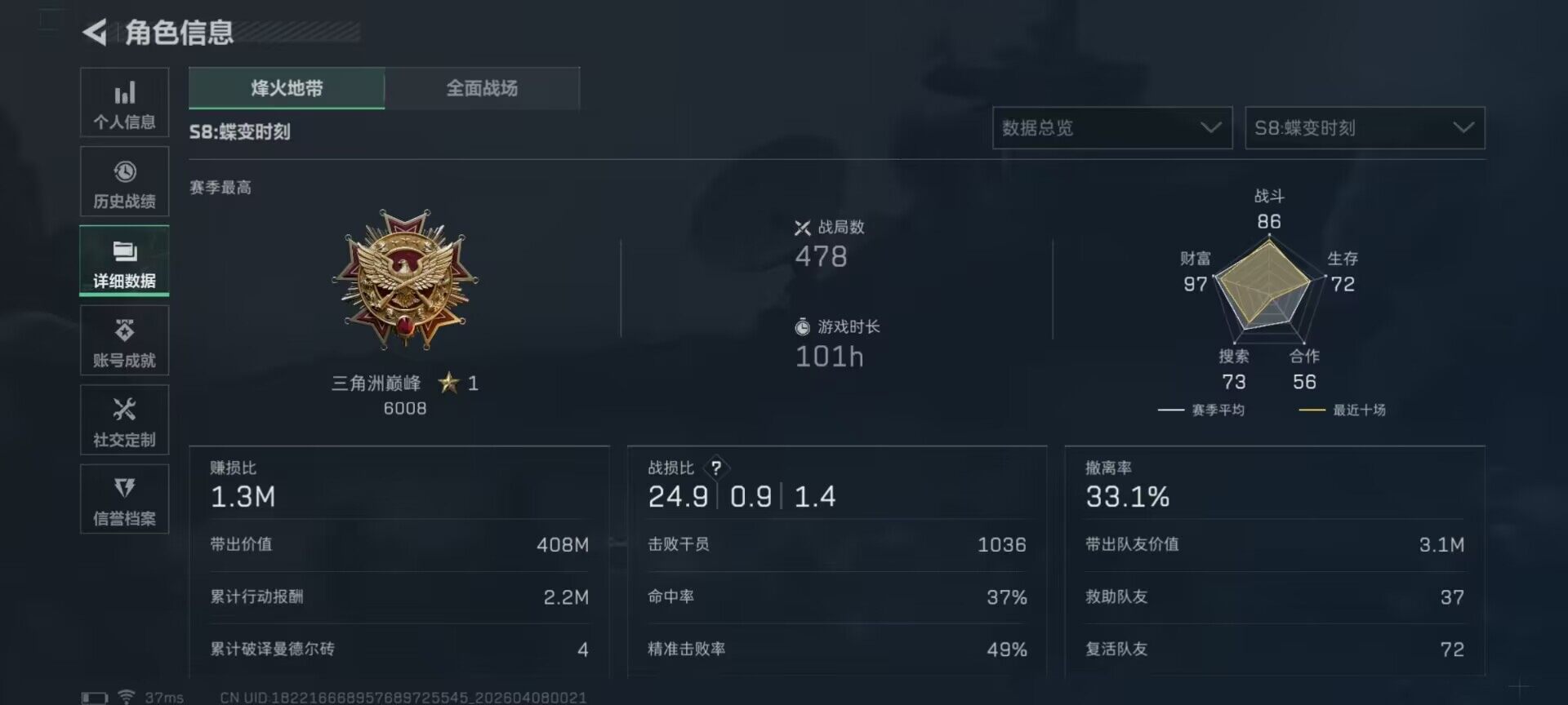 SJZQM492105三角洲行动账号详情图19