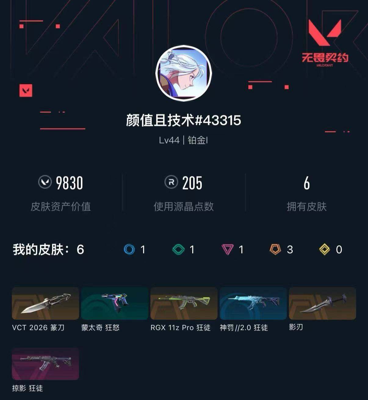 WWQXL429474无畏契约账号详情图3