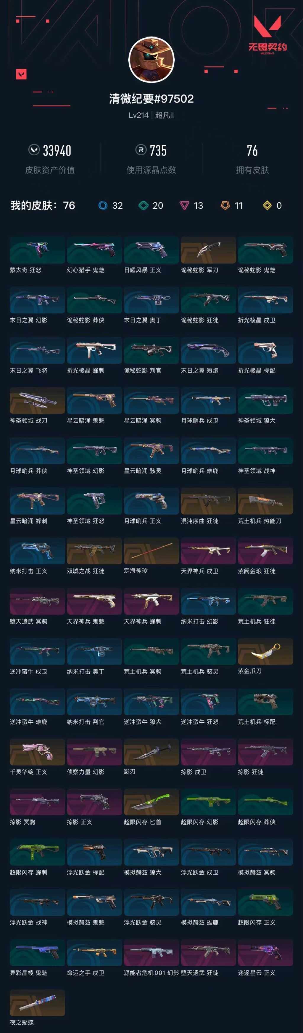 WWQXL429476无畏契约账号详情图5