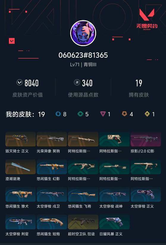 WWQXL429537无畏契约账号详情图3