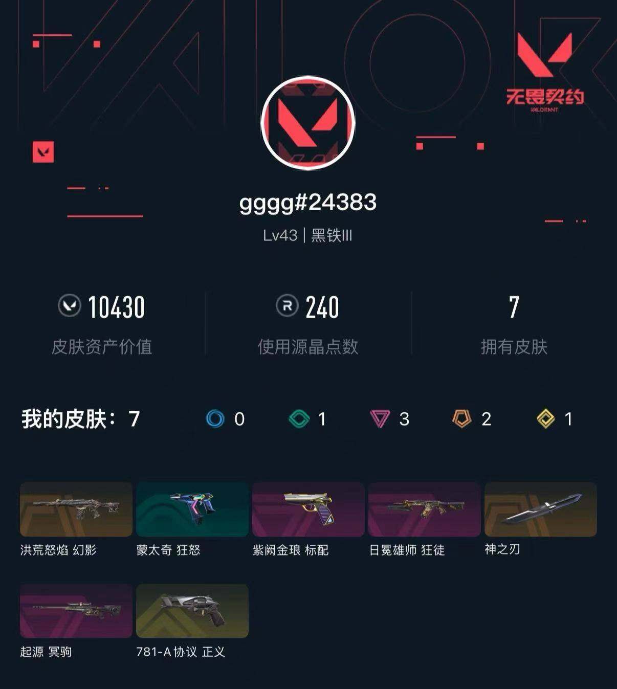 WWQXL429538无畏契约账号详情图3 WWQXL429538无畏契约账号详情图3