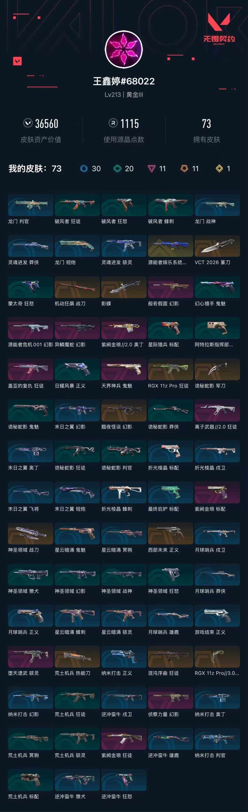 WWQXL429542无畏契约账号详情图5