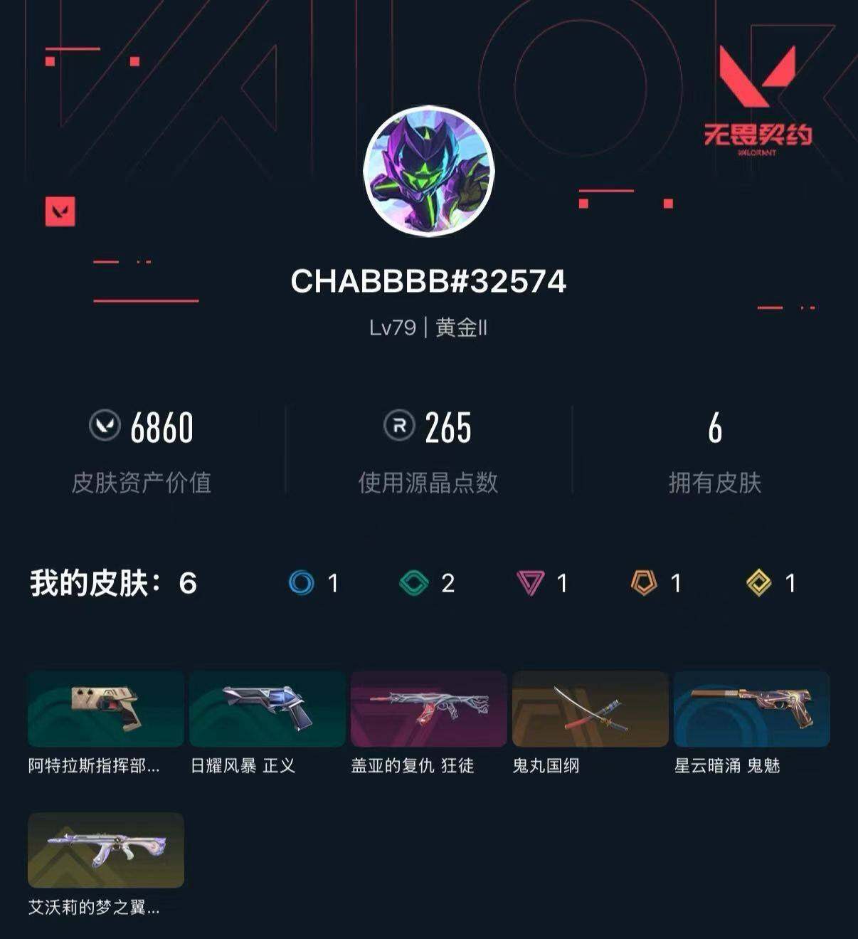 WWQXL429724无畏契约账号详情图3