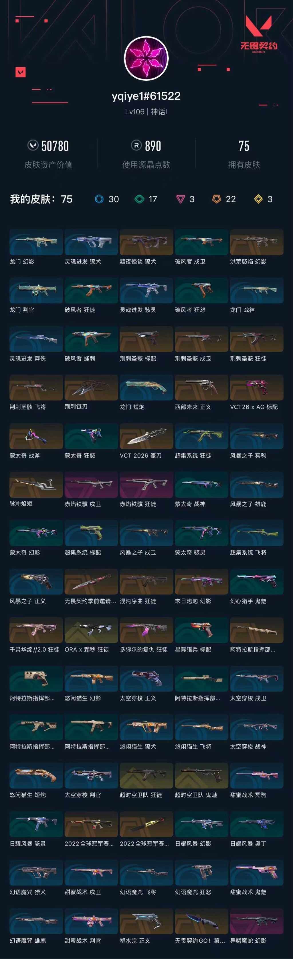 WWQXL429726无畏契约账号详情图4