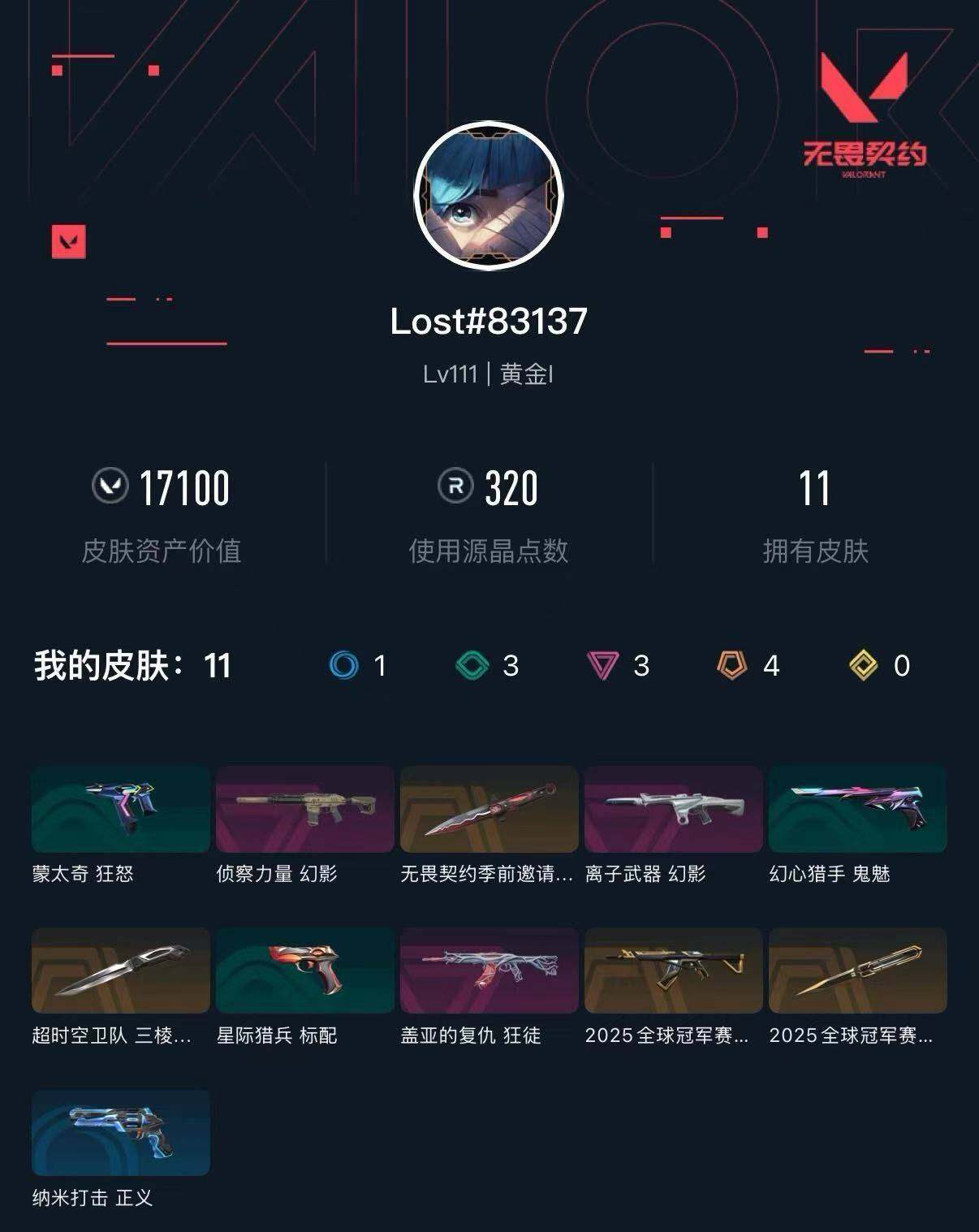 WWQXL429748无畏契约账号详情图3