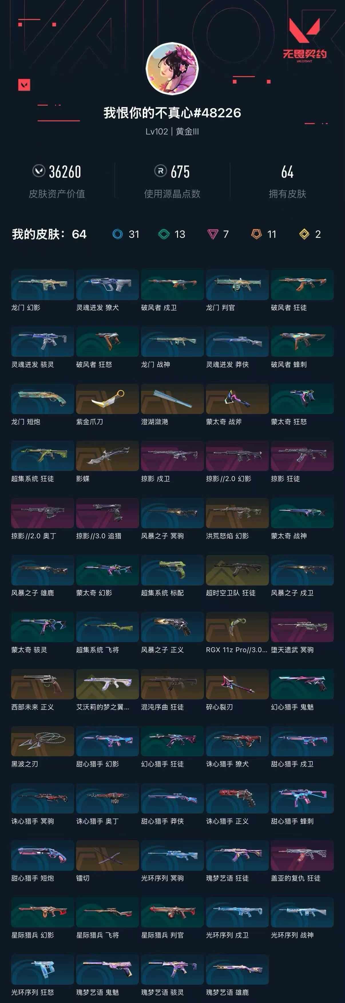 WWQXL429759无畏契约账号详情图3