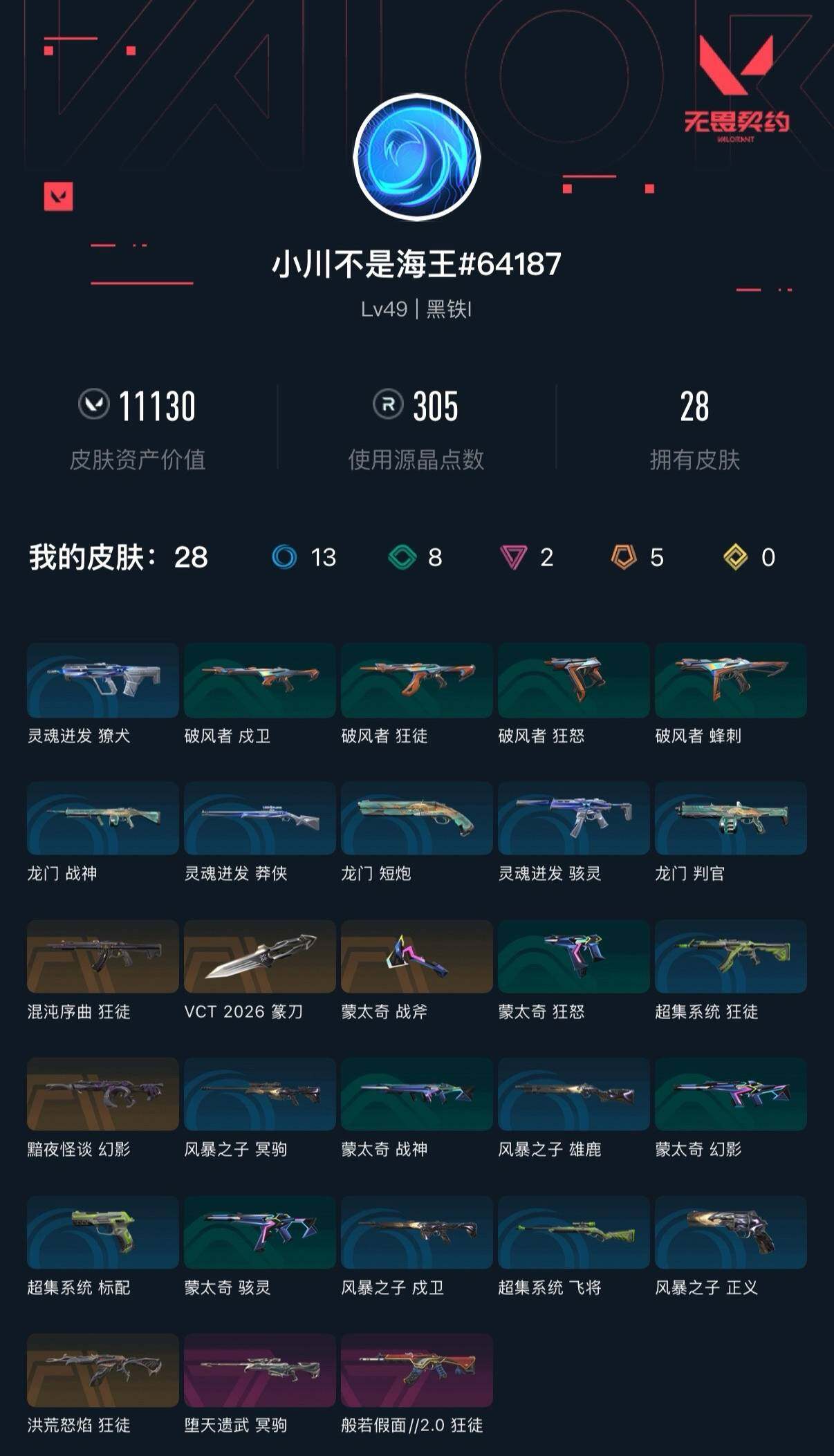 WWQXL430105无畏契约账号详情图3