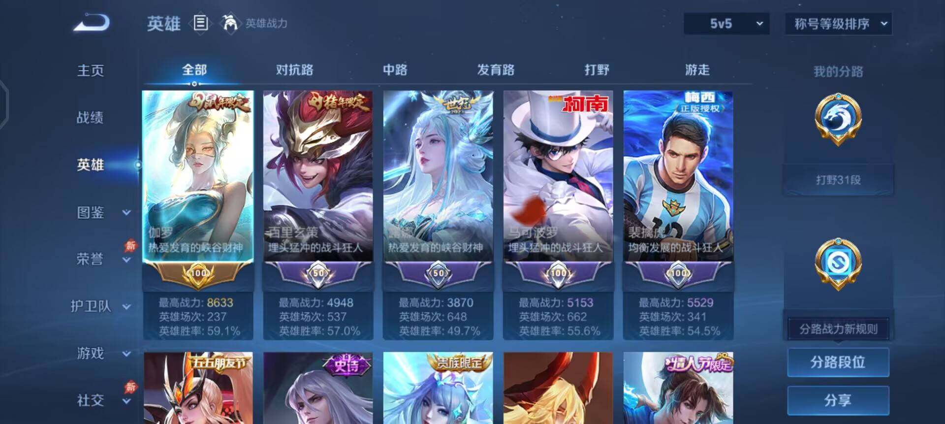 WZLX4311057王者荣耀账号详情图5