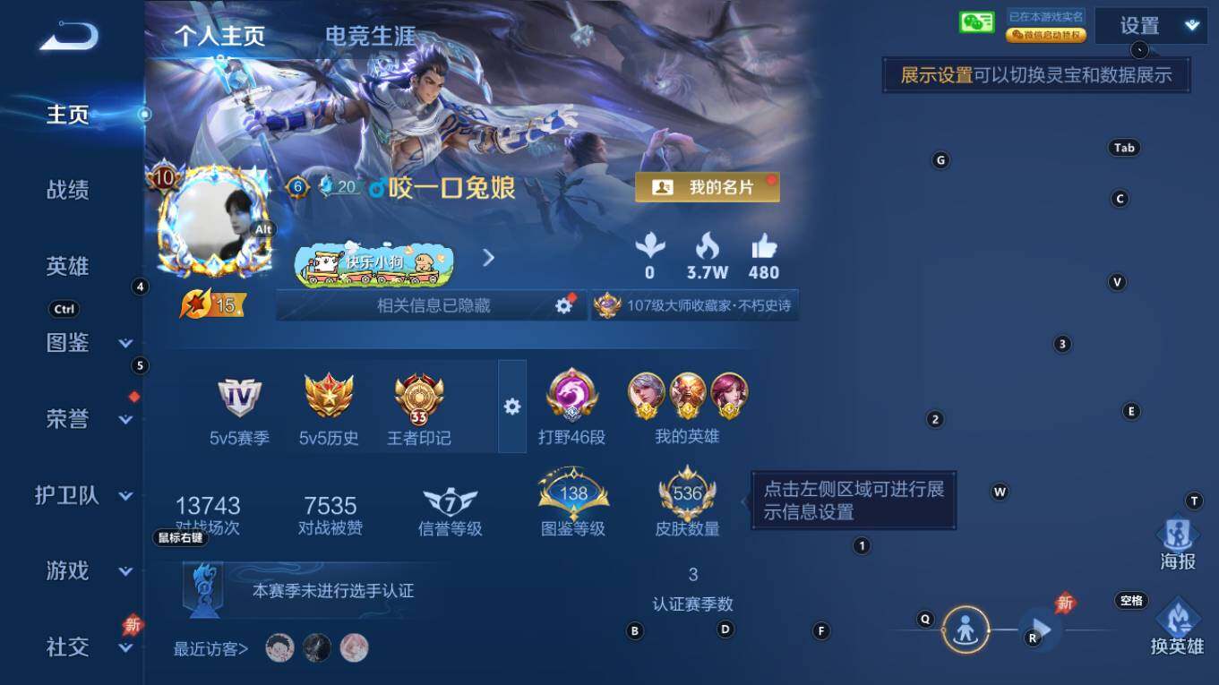 WZQM4310996王者荣耀账号详情图3