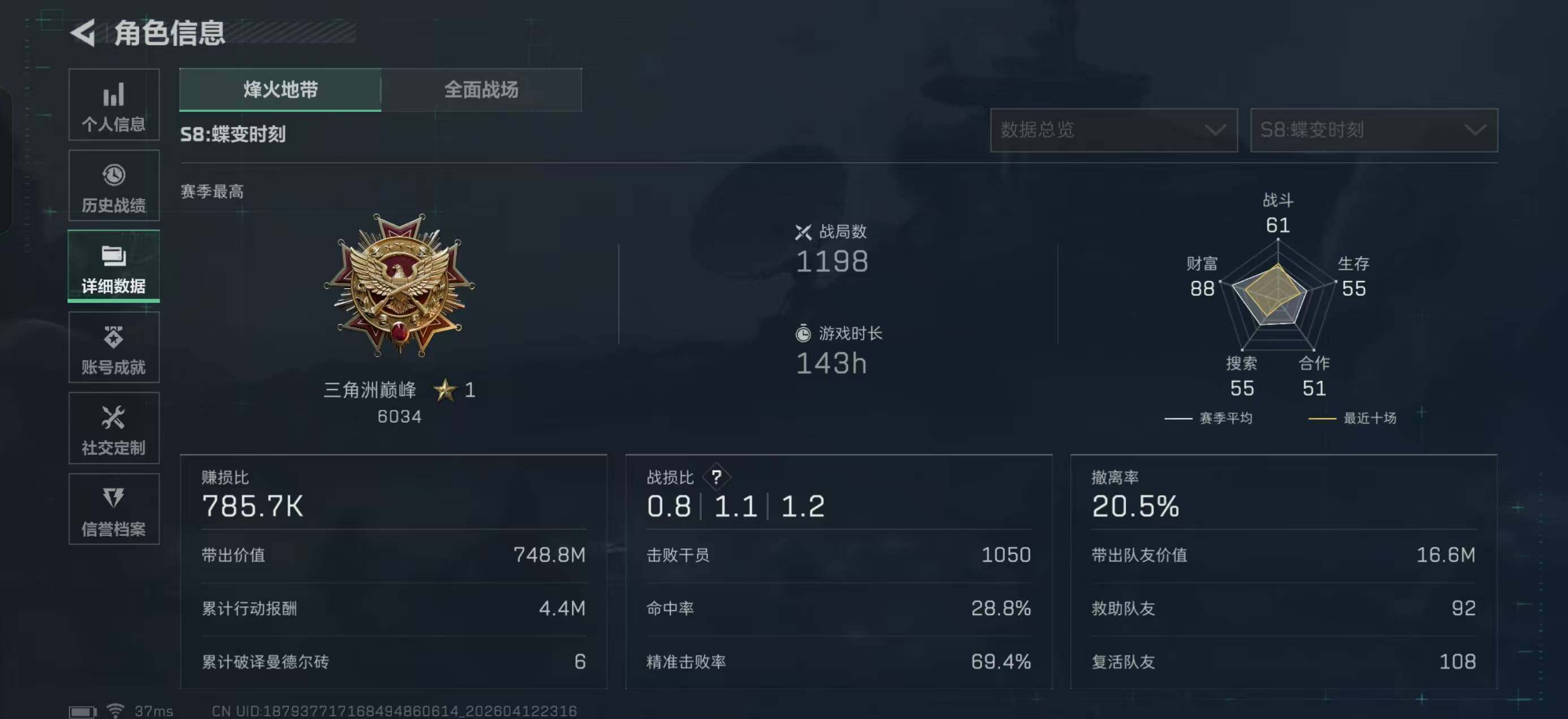 SJZQM498440三角洲行动账号详情图7