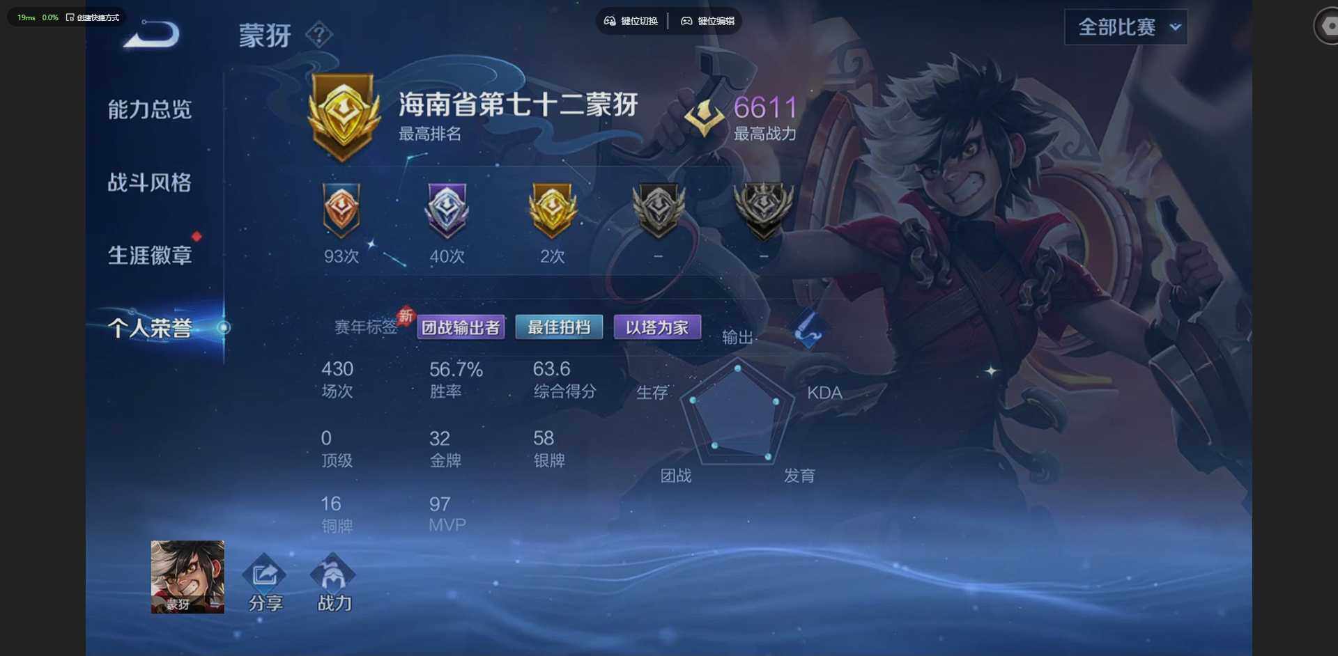 WZLX4313755王者荣耀账号详情图4