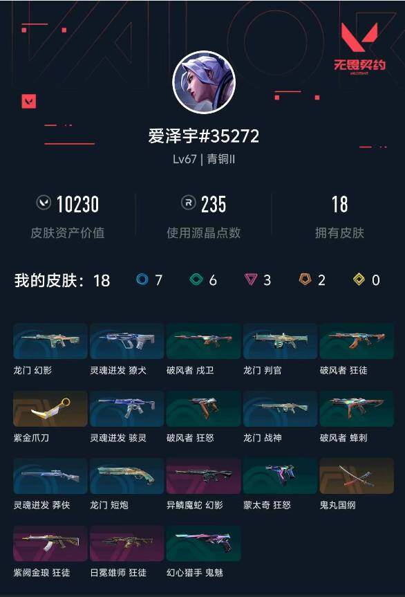 WWQXL432342无畏契约账号详情图3