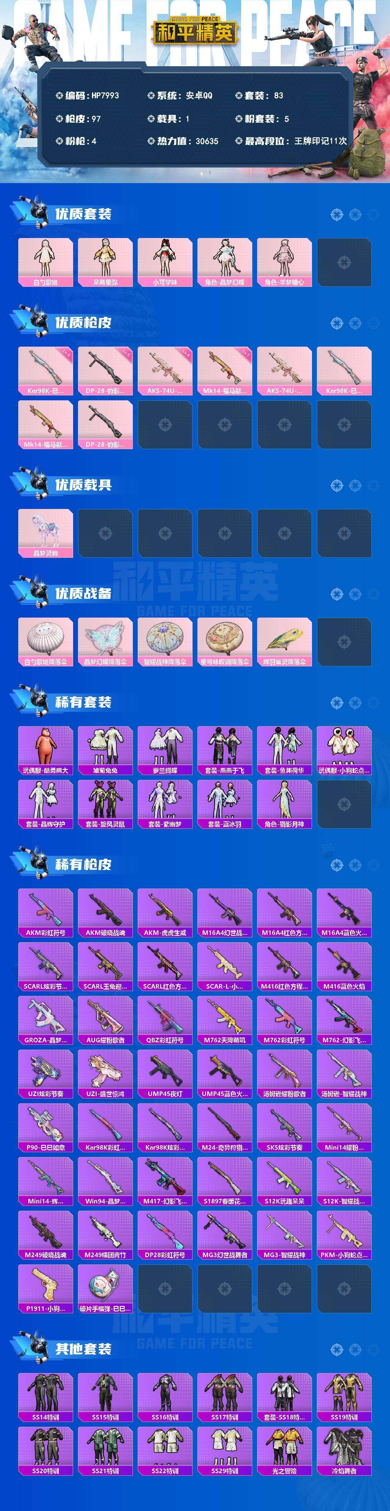 HPLX4189276和平精英账号详情图6