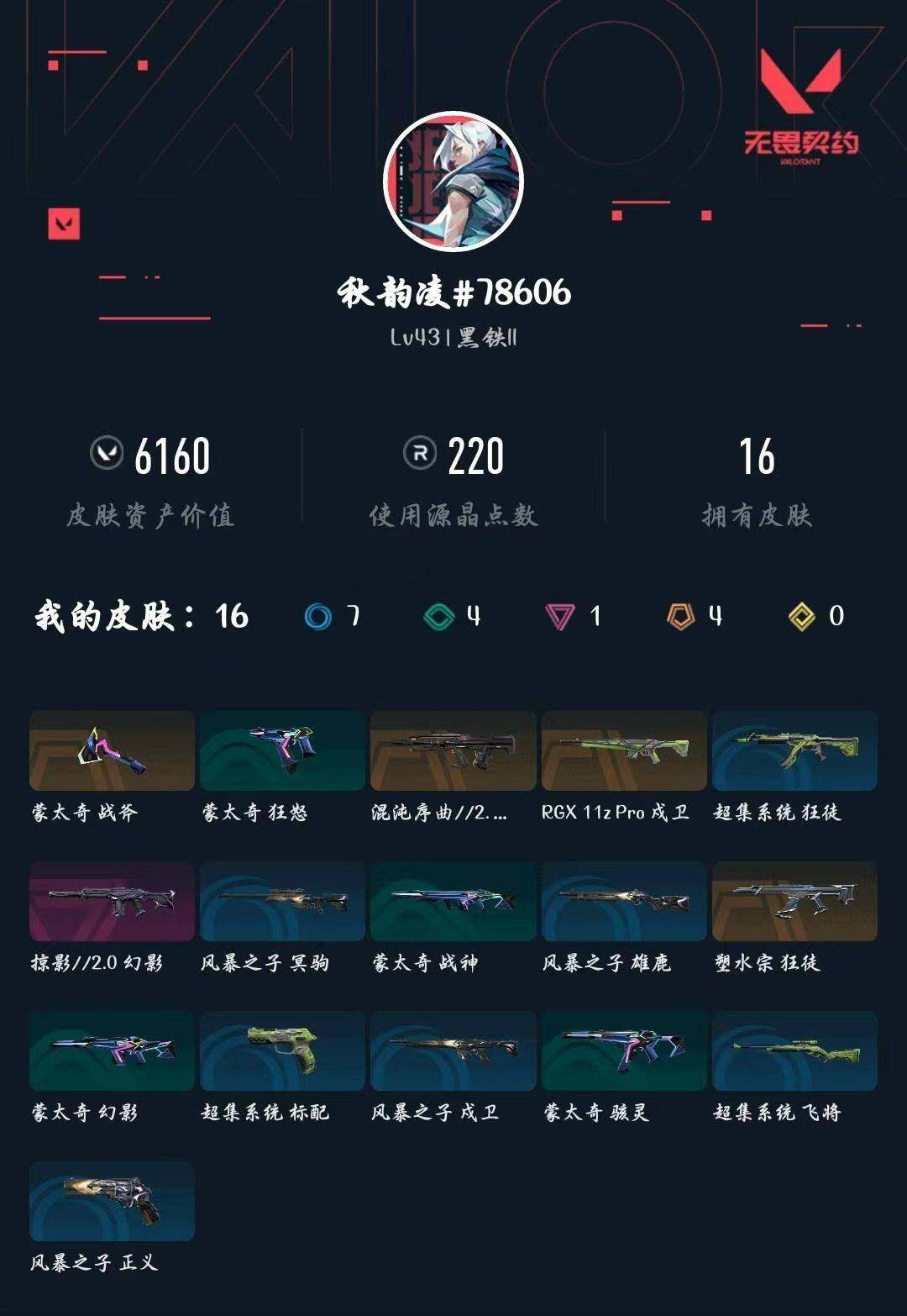 WWQXL432547无畏契约账号详情图3