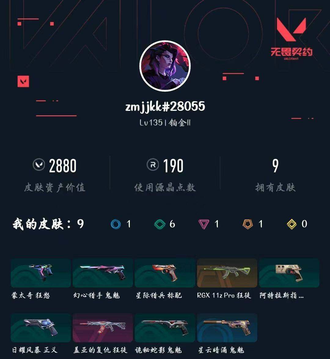 WWQXL432548无畏契约账号详情图3