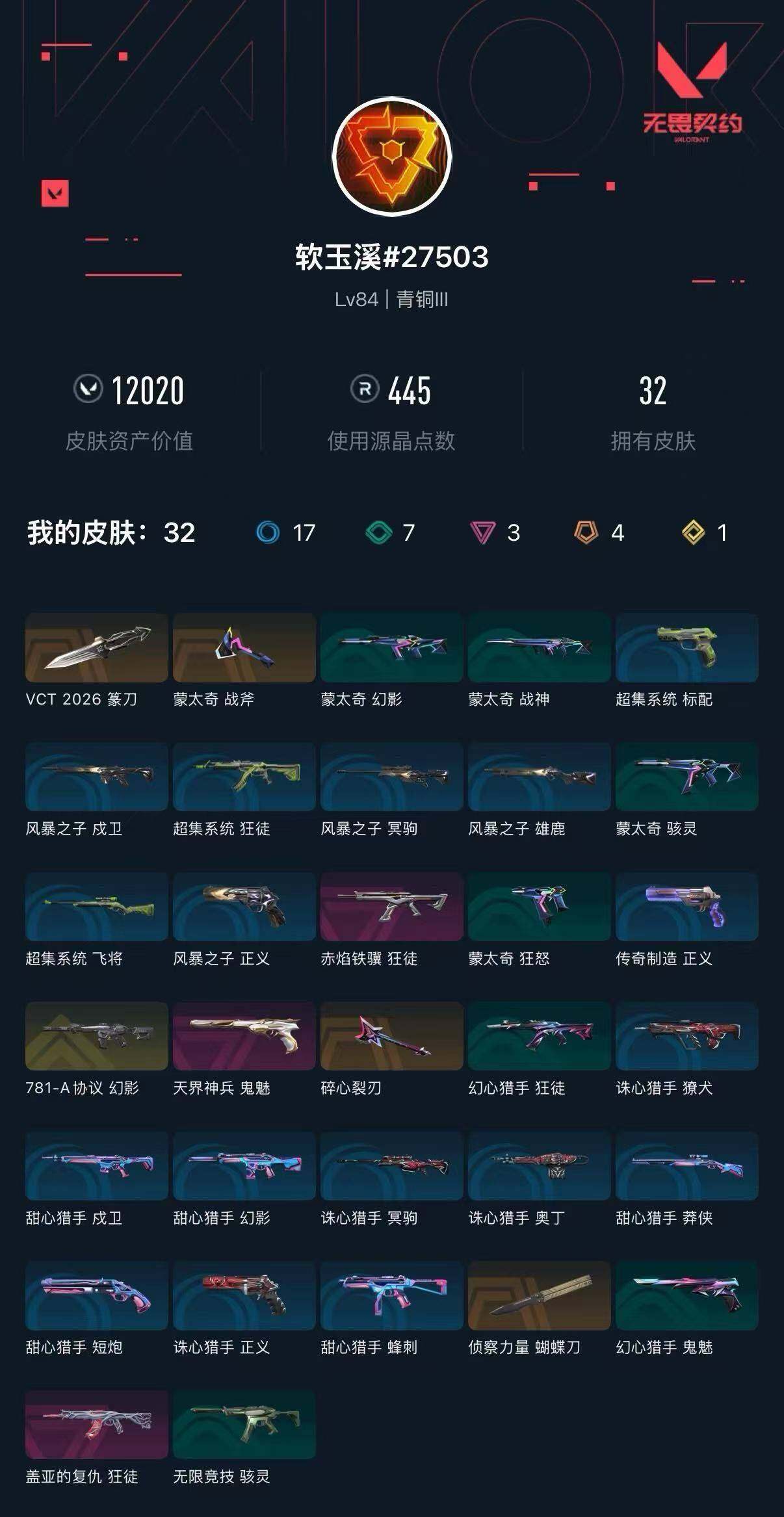 WWQXL432549无畏契约账号详情图3